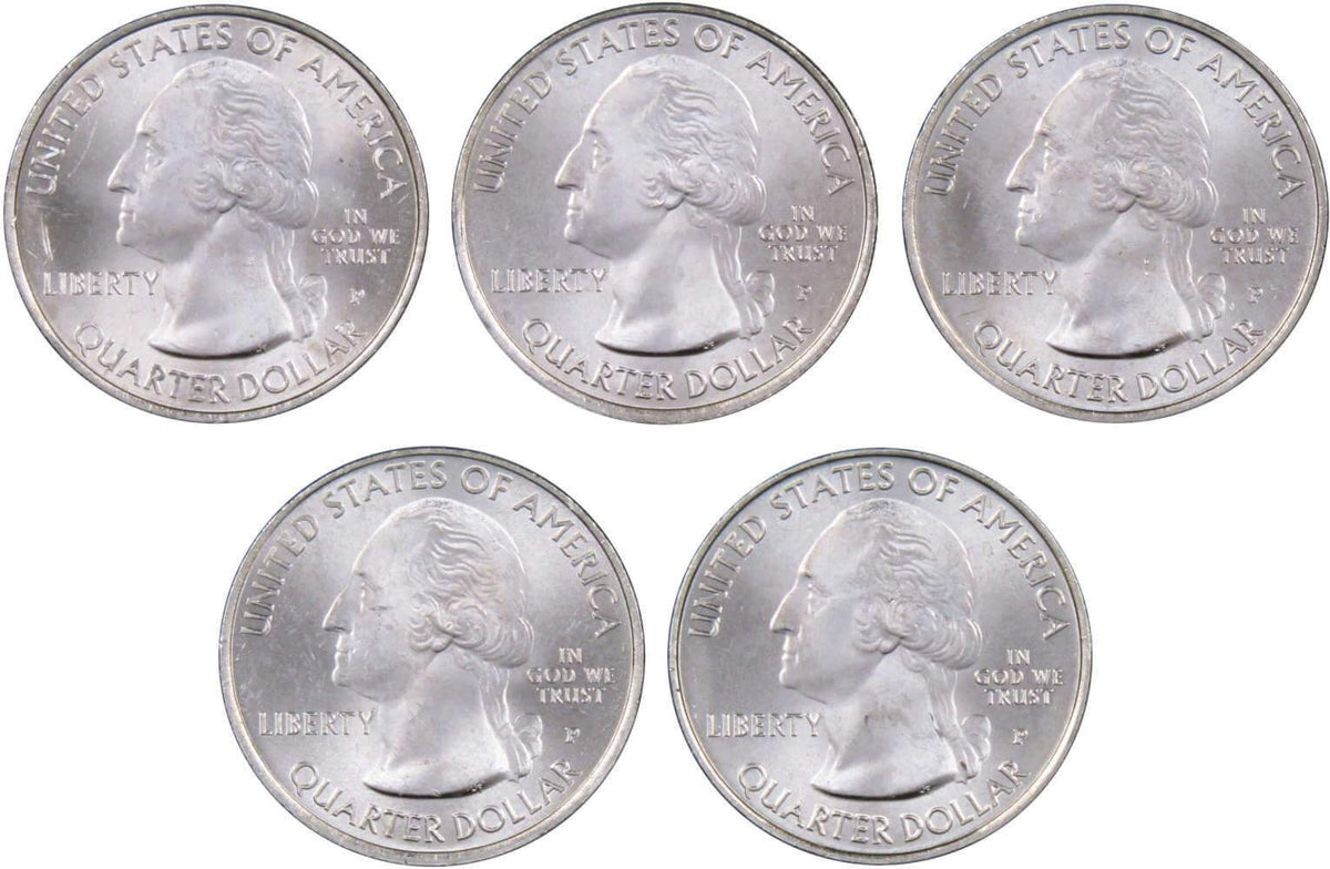 2012 P Quarter 5 Coin Set Clad Uncirculated Mint State 25c Collectible