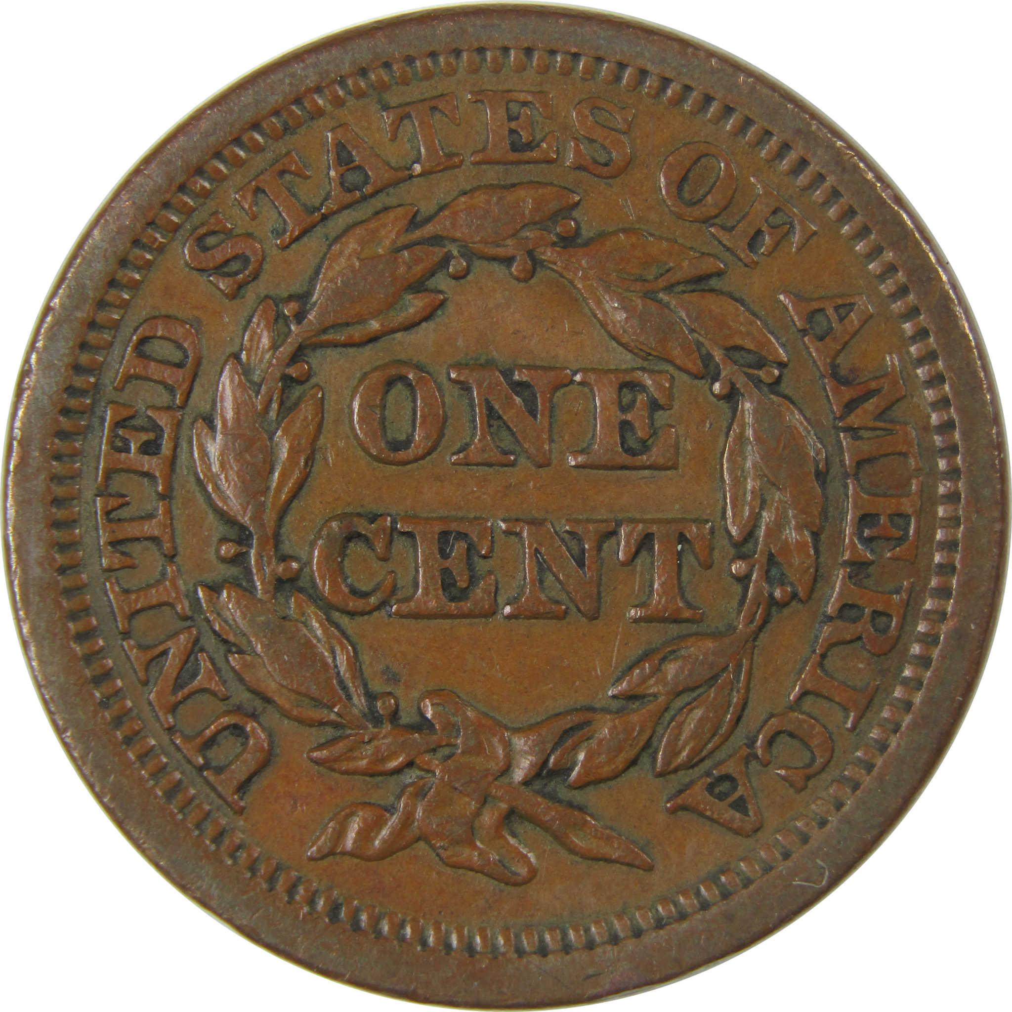 1854 Braided Hair Copper Large Cent XF EF Penny 1c Coin SKU:I23980