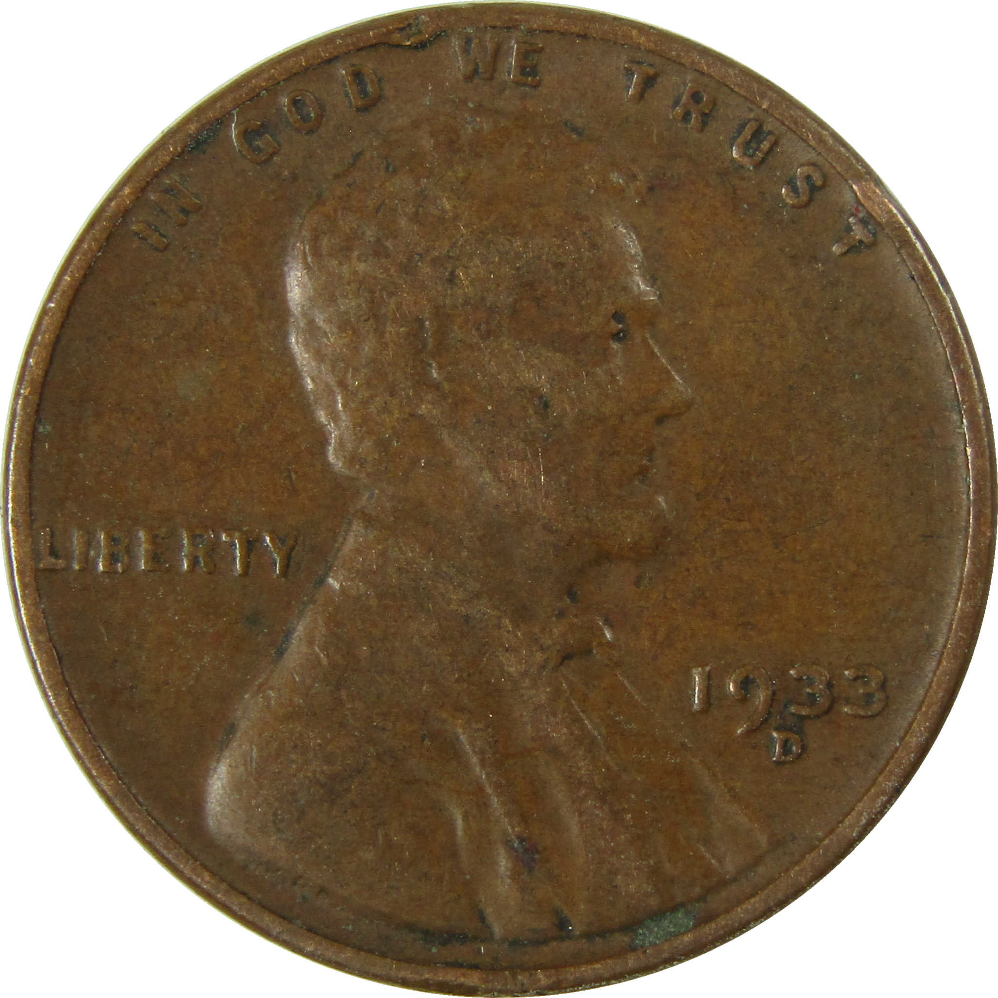 1933 D Lincoln Wheat Cent F Fine Penny 1c Coin Collectible SKU:I26729