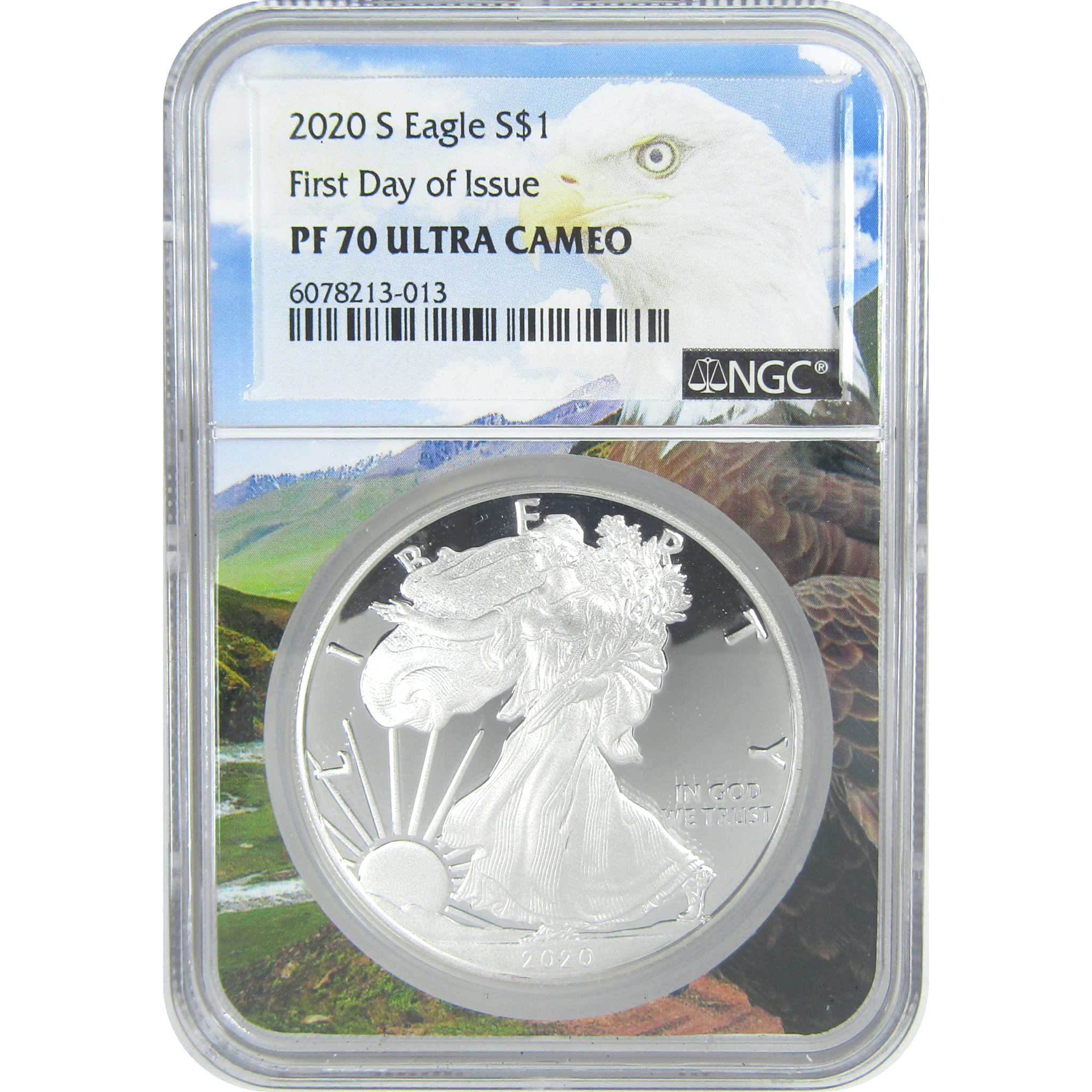 2020 S American Silver Eagle PF 70 UCAM NGC First Day SKU:CPC9443