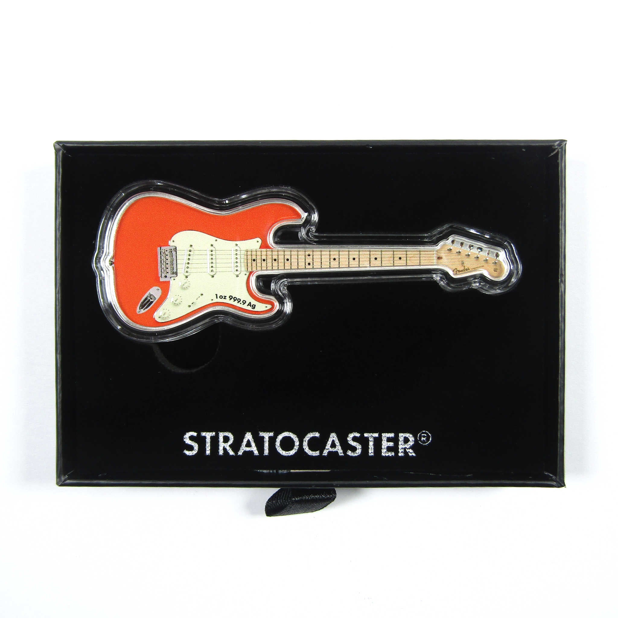 2022 Fender Stratocaster Guitar Uncirculated 1 oz Silver COA SKU:LW167