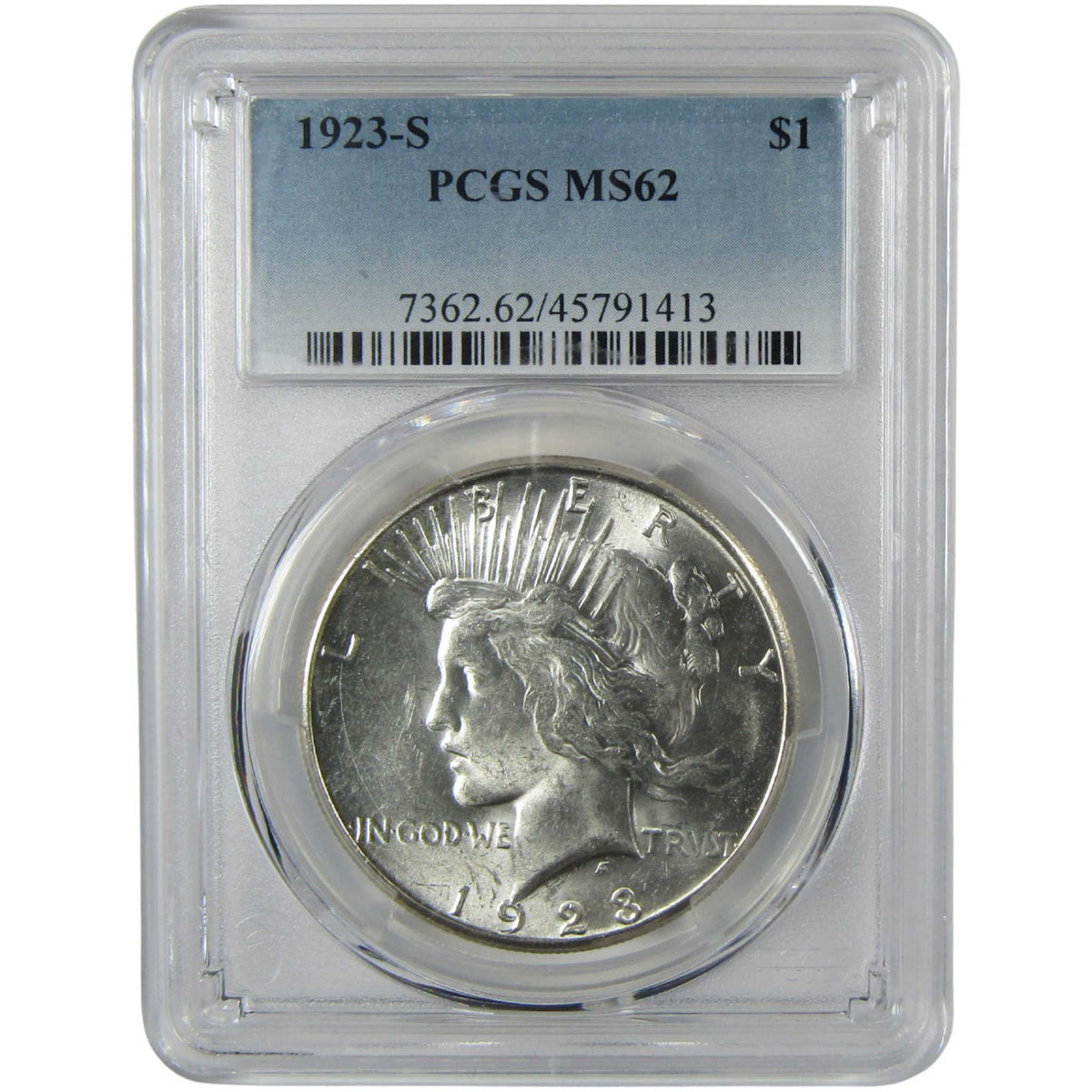 1923 S Peace Silver Dollar MS 62 PCGS Uncirculated $1 Coin Collectible