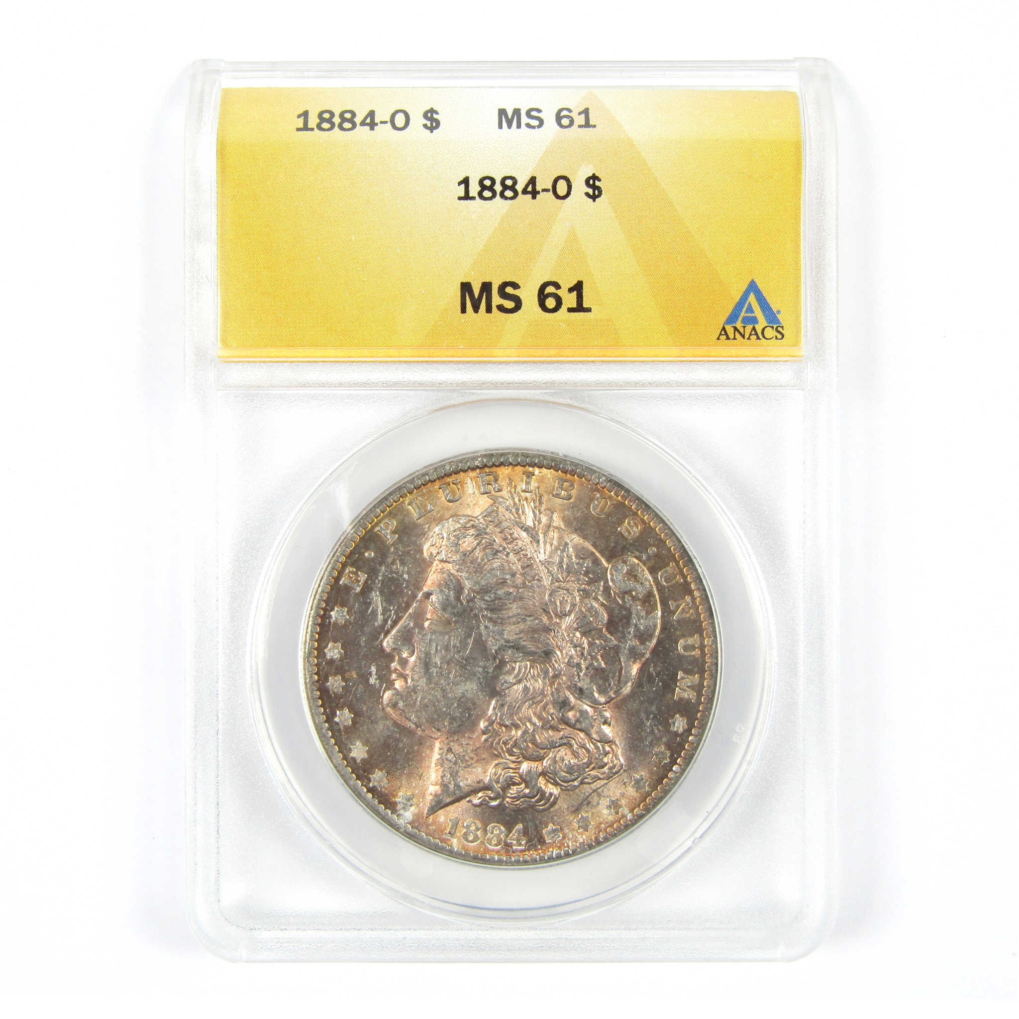 1884 O Morgan Dollar MS 61 ANACS Silver $1 Coin Toned SKU:I15046