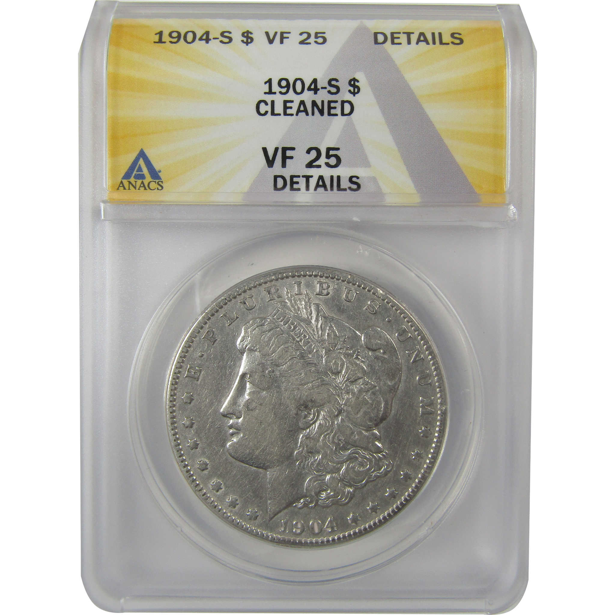 1904 S Morgan Dollar VF 25 Details ANACS Silver $1 Coin SKU:I21136 - Morgan coin - Morgan silver dollar - Morgan silver dollar for sale - Profile Coins &amp; Collectibles