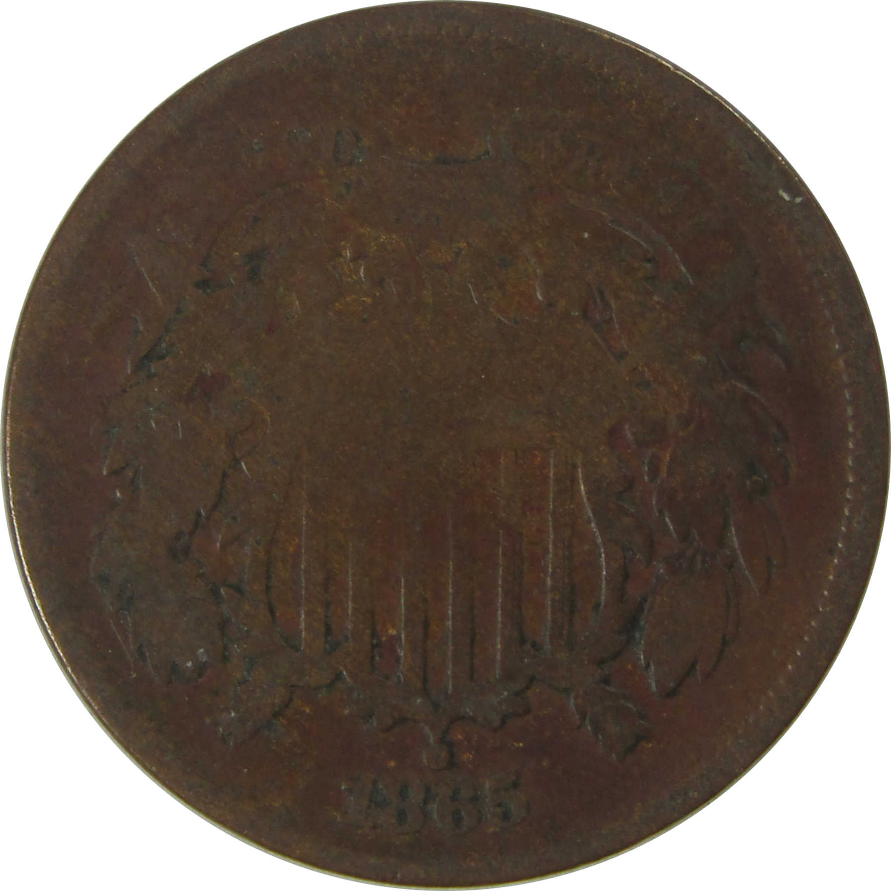 1865 Fancy 5 Two Cent Piece VG Very Good 2c Coin SKU:CPC0784