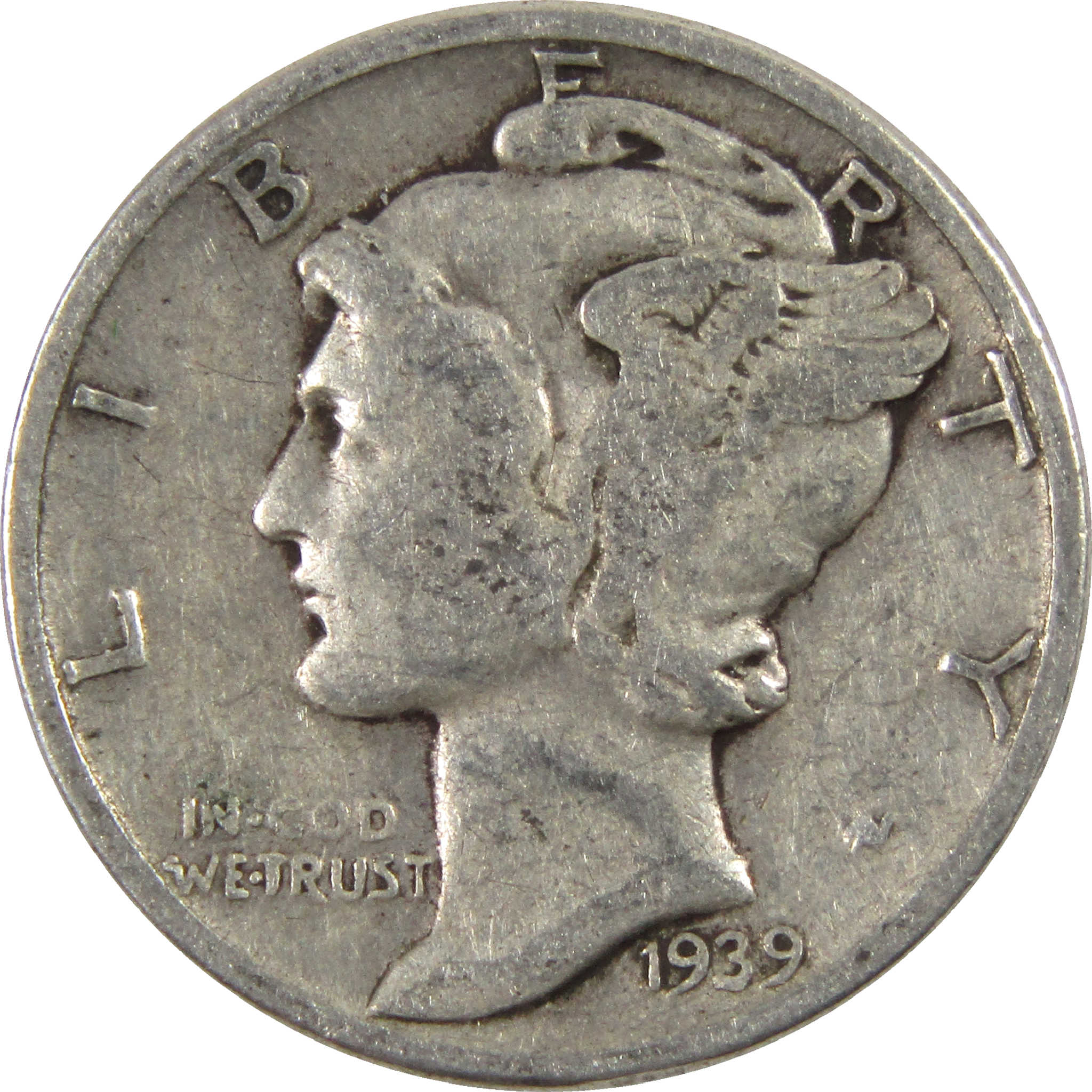 1939 Mercury Dime F Fine Silver 10c Coin