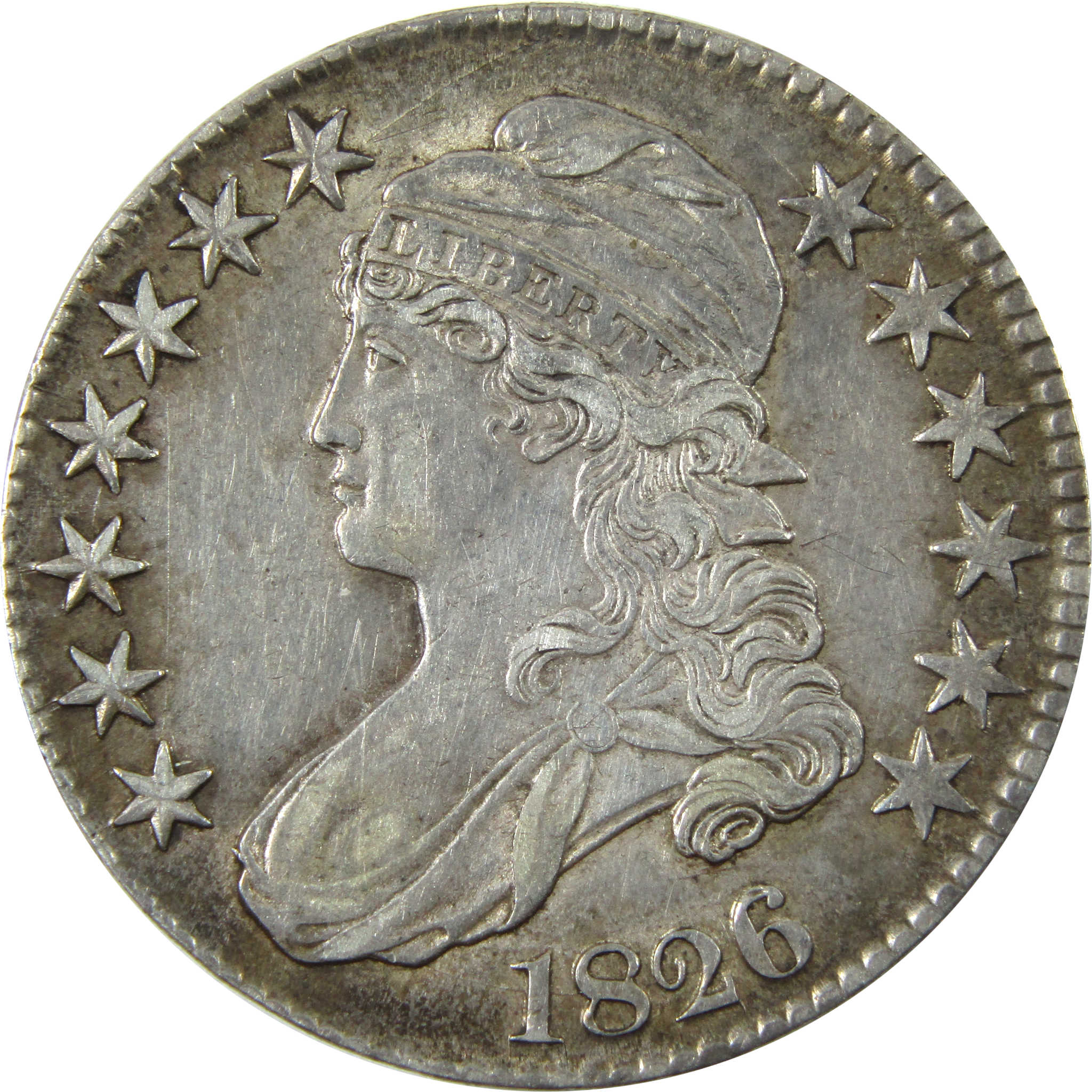 1826 Capped Bust Half Dollar AU About Uncirculated Silver SKU:I14168