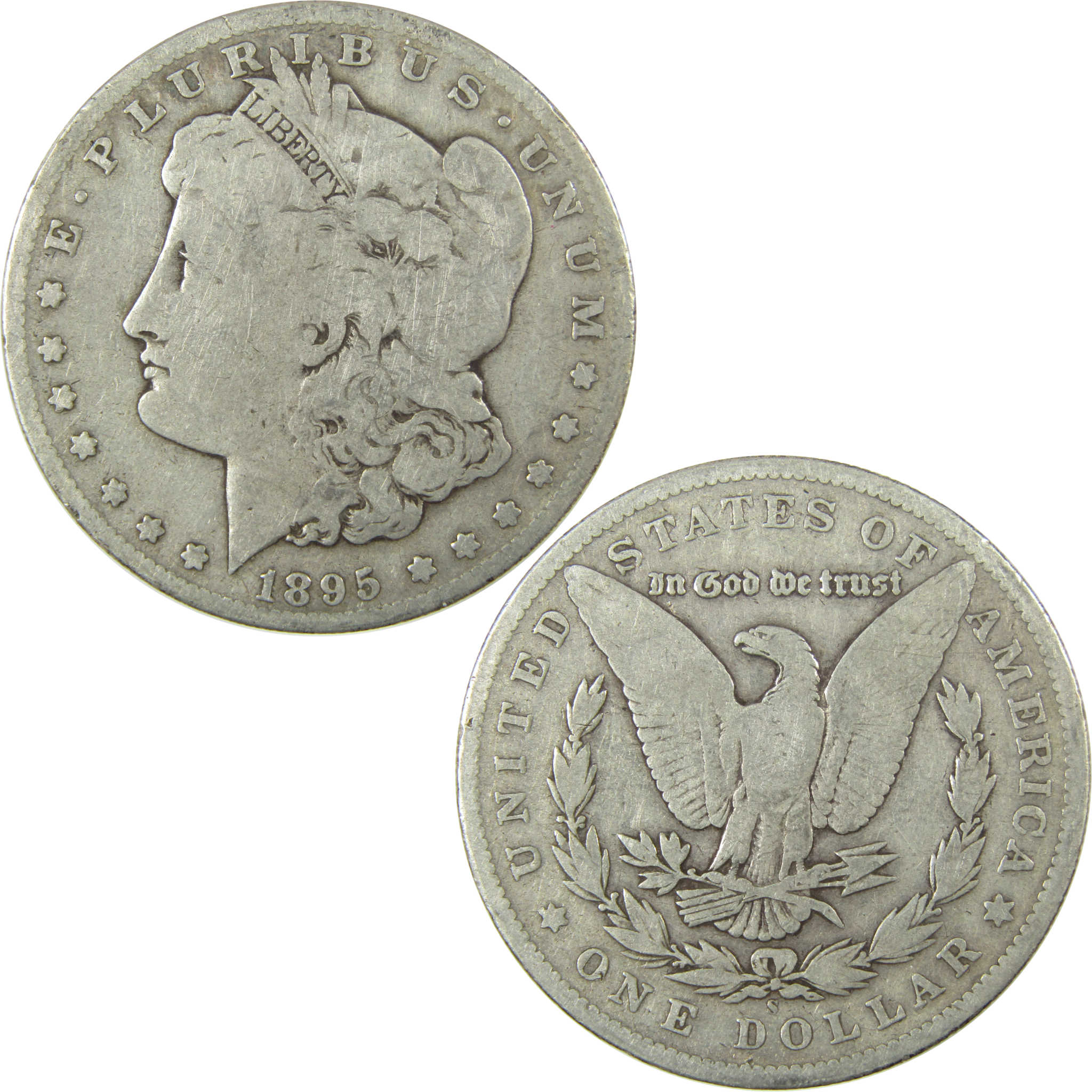 1895 Morgan Silver Dollar VG Very Good $1 Coin Collectible SKU:EL27096 - Morgan coin - Morgan silver dollar - Morgan silver dollar for sale - Profile Coins &amp; Collectibles