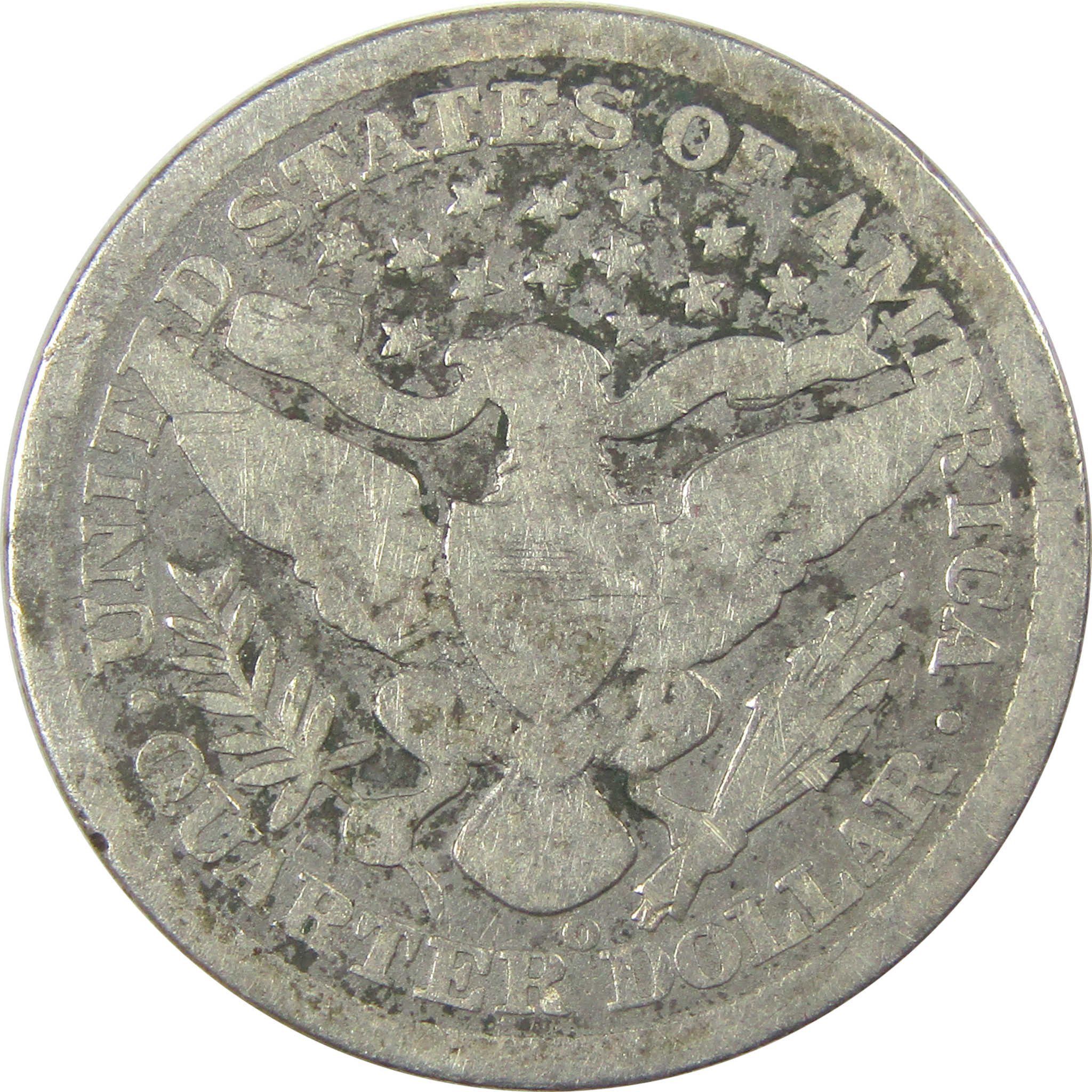 1896 O Barber Quarter G Good Details Silver 25c Coin SKU:I21853