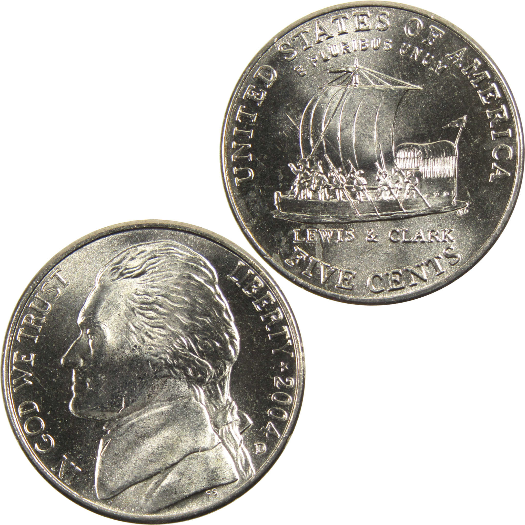 2004 D Keelboat Jefferson Nickel BU Uncirculated 5c Coin