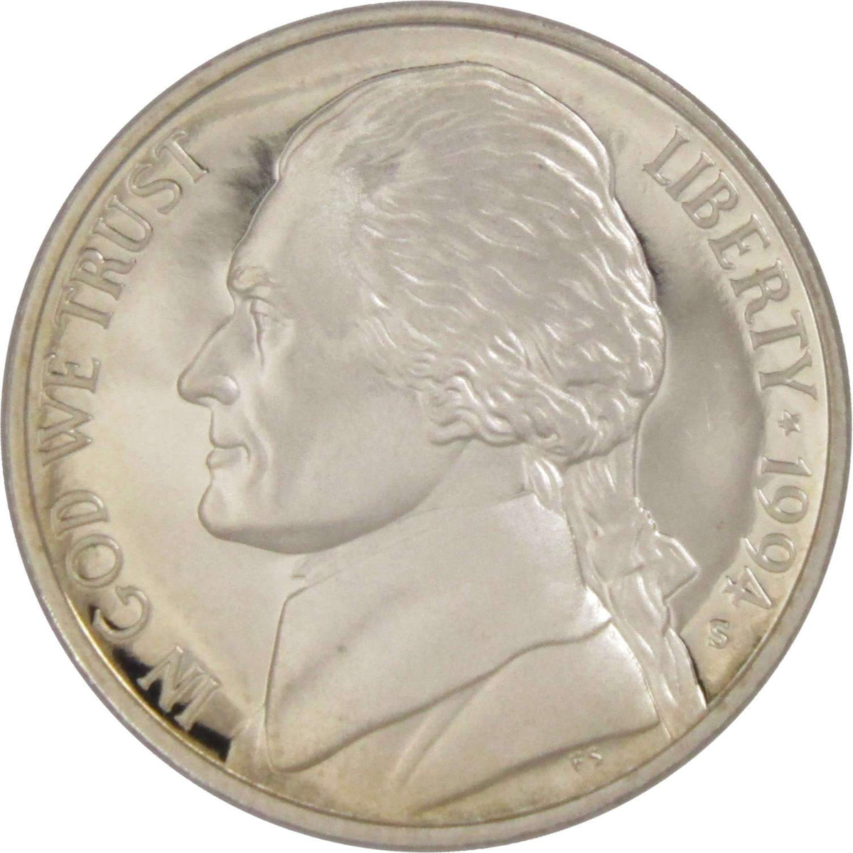 1994 S Jefferson Nickel Proof 5c Coin Collectible