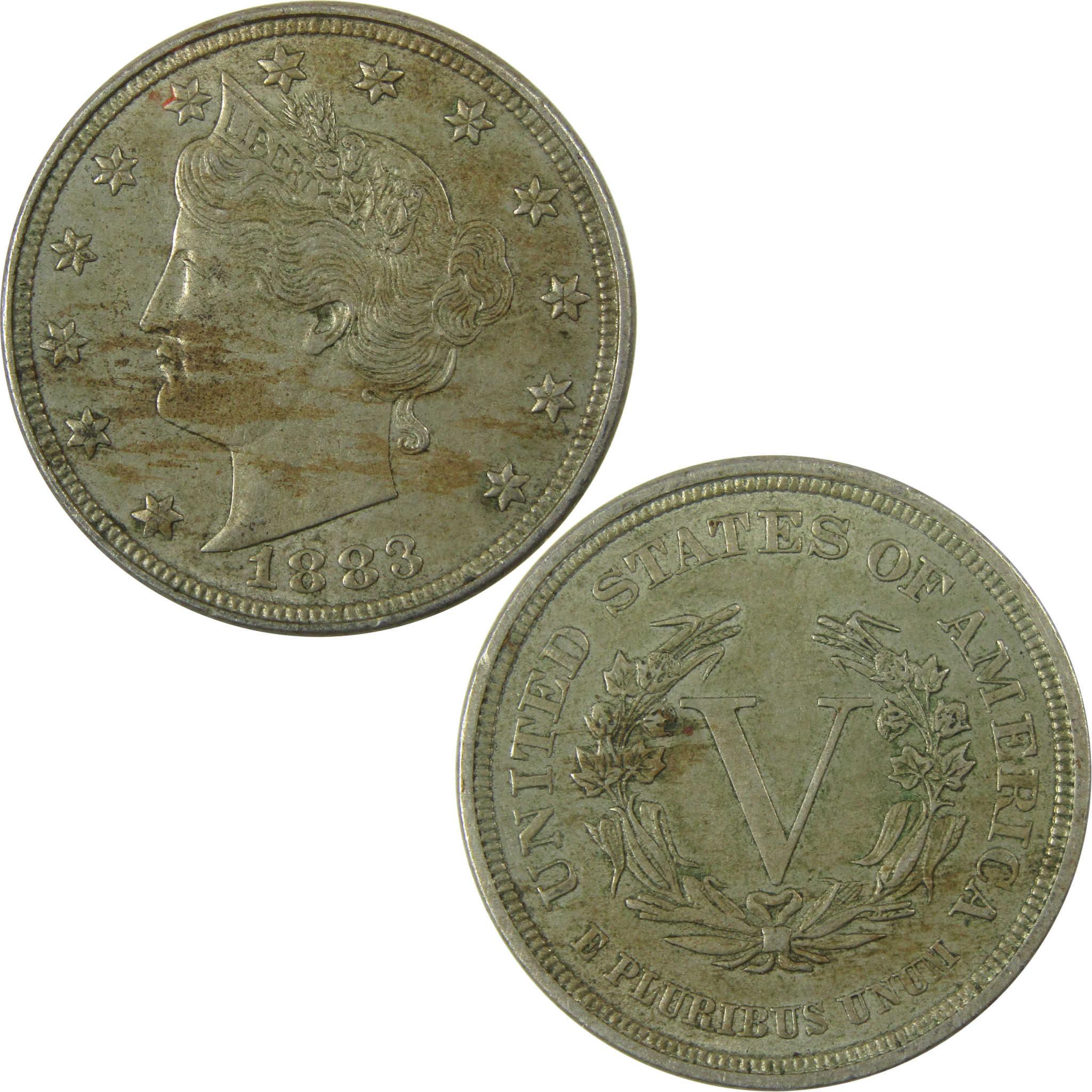 1883 No Cents Liberty Head V Nickel XF EF Extremely Fine SKU:I26396