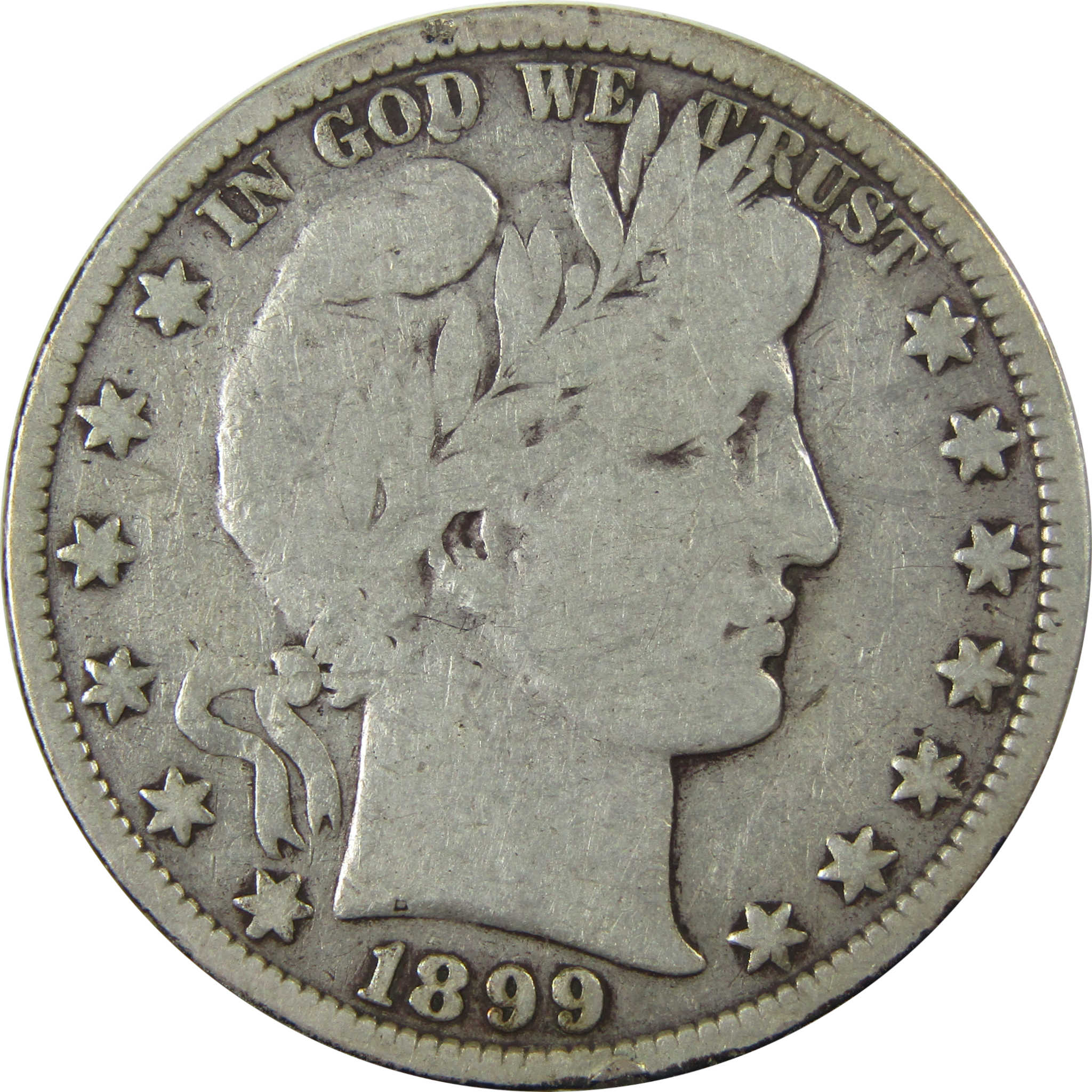 1899 Barber Silver Half Dollar VG Very Good 50c Coin SKU:I25961