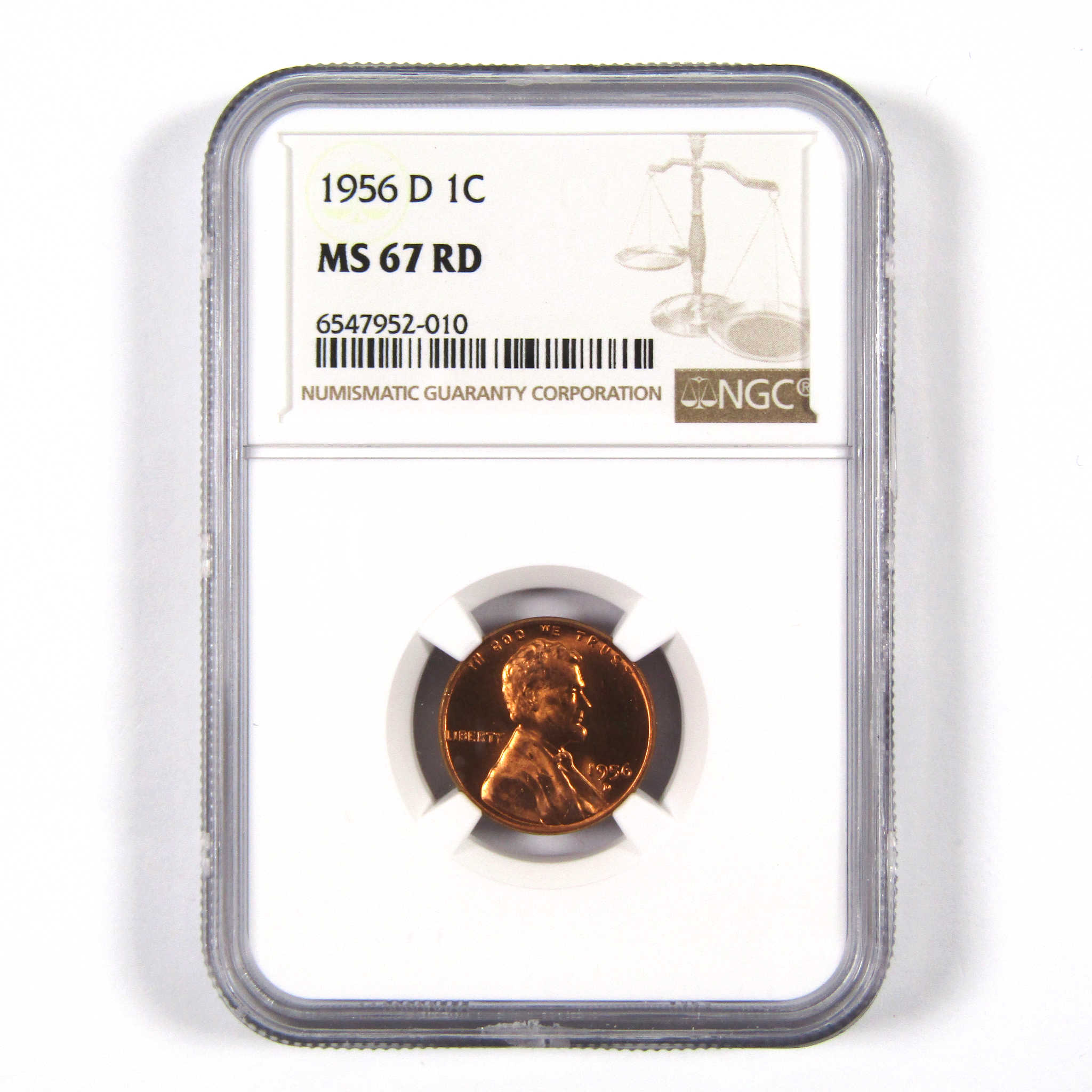 1956 D Lincoln Wheat Cent MS 67 RD NGC Penny 1c Uncirculated SKU:I8605