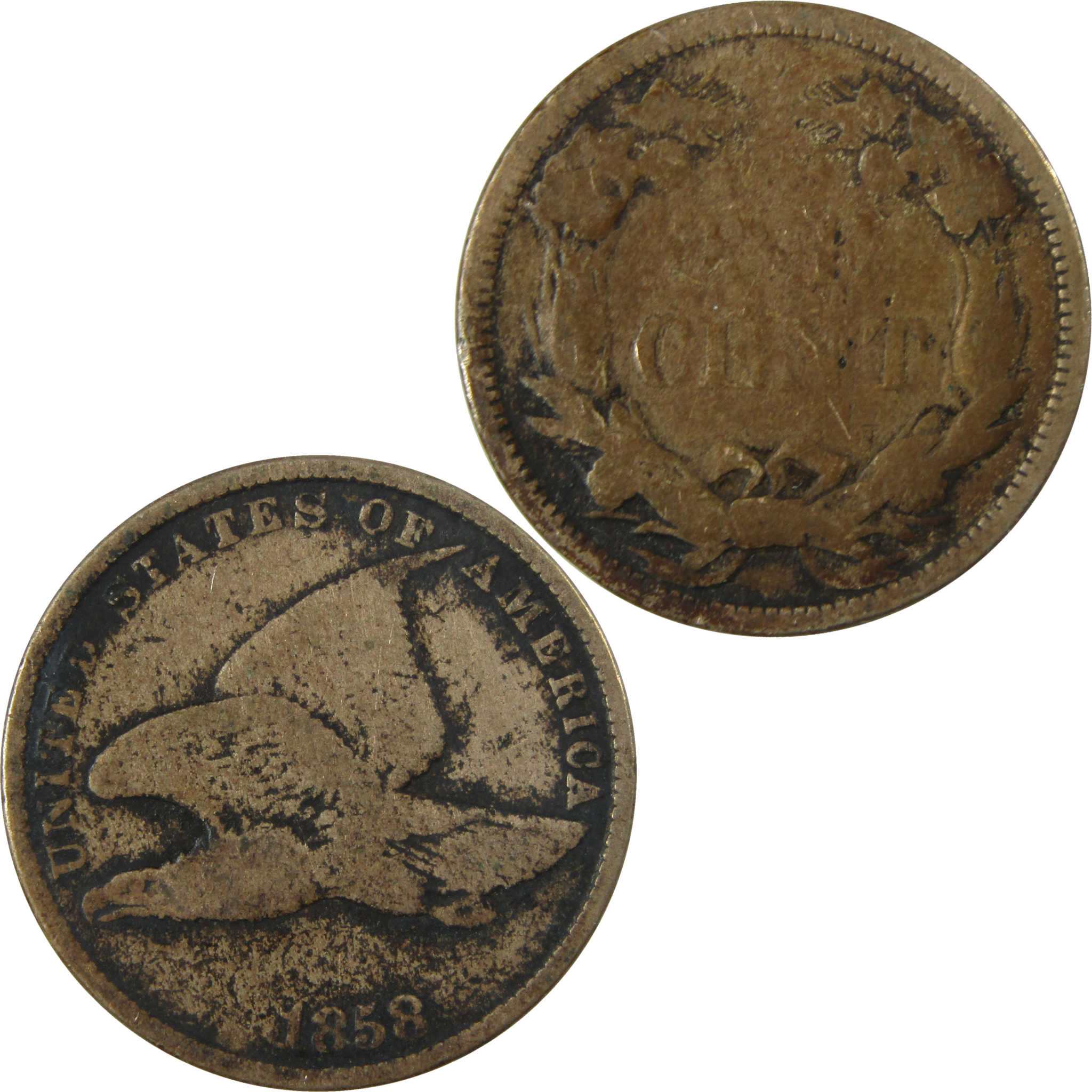 1858 Small Letters Flying Eagle Cent G Good Details SKU:I26971