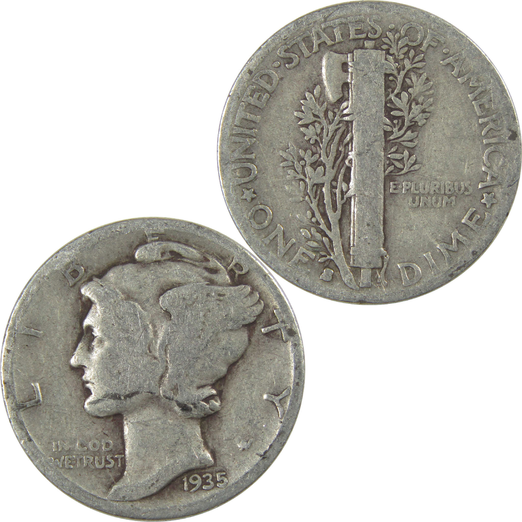 1935 S Mercury Dime Circulated Silver 10c Coin Collectible