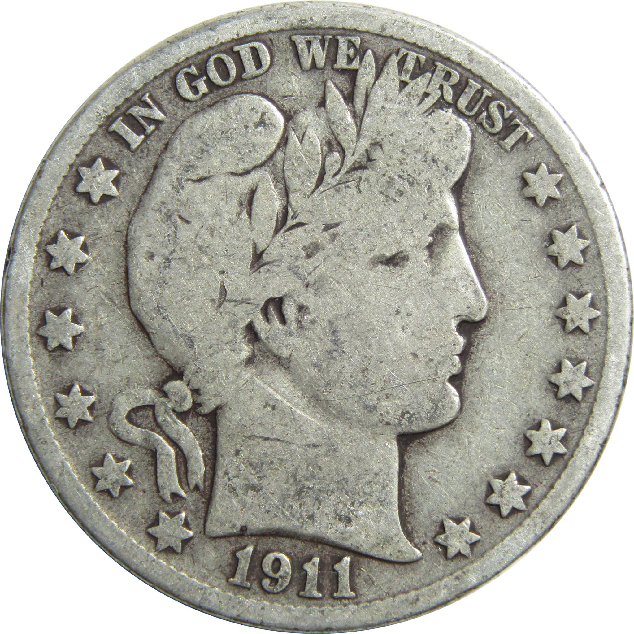 1911 S Barber Half Dollar VG Very Good Silver 50c Coin SKU:I13236