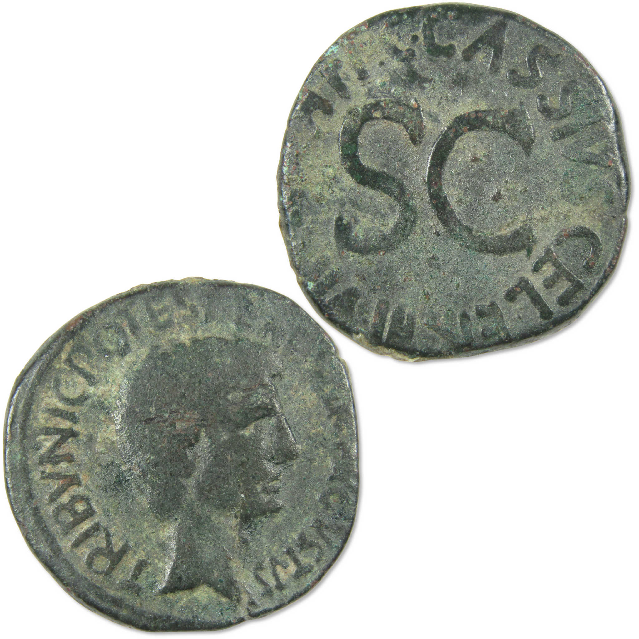27 BC-14 AD Augustus Roman Empire Bronze Coin Portrait SC Fine Ancient