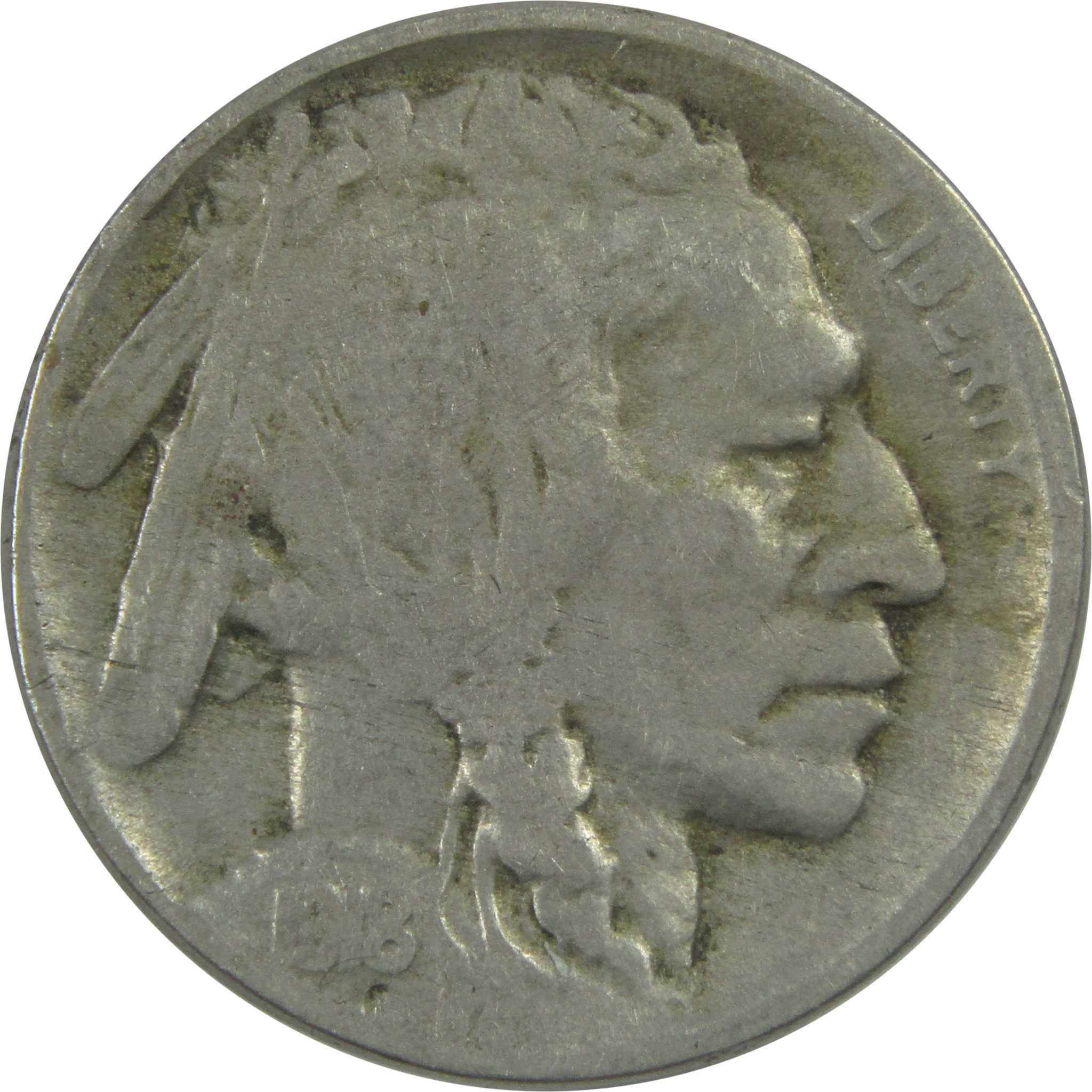 1918 D Indian Head Buffalo Nickel F Fine 5c Coin SKU:I15494