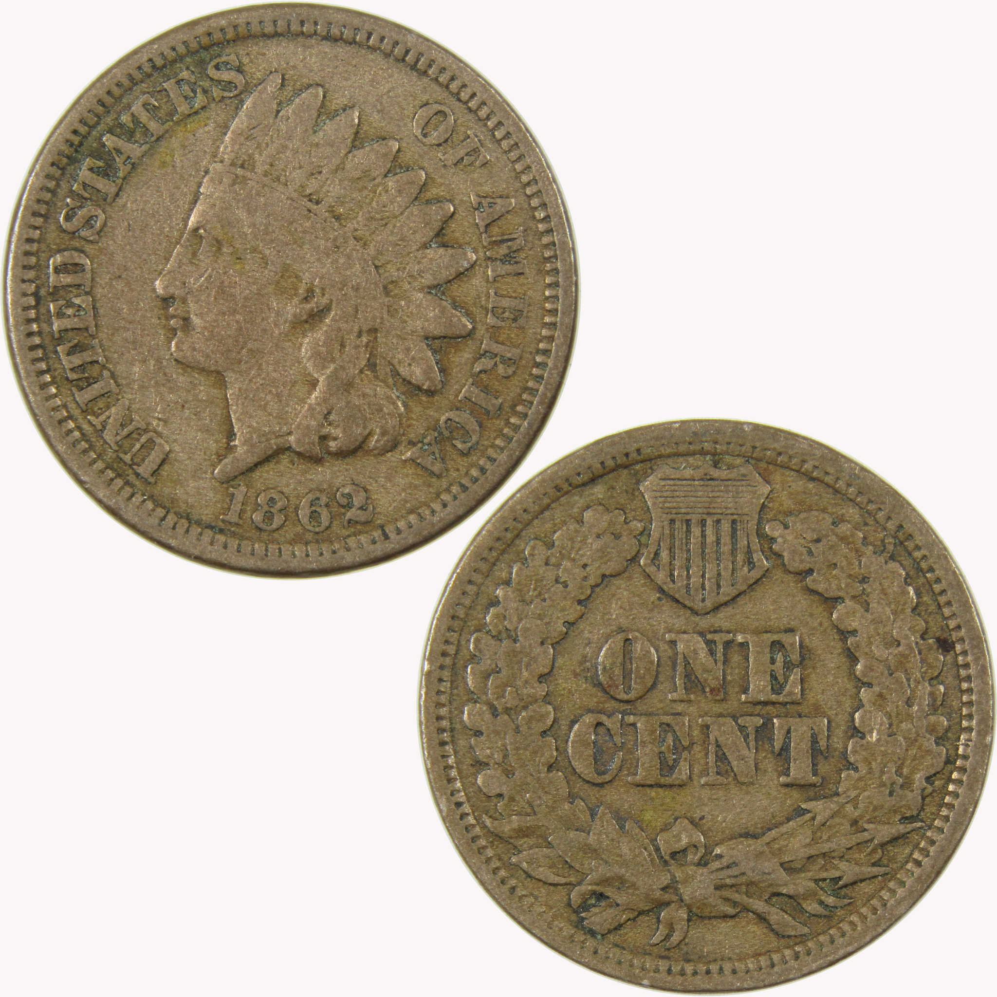 1862 Indian Head Cent VG Very Good Penny 1c Coin SKU:CP1097