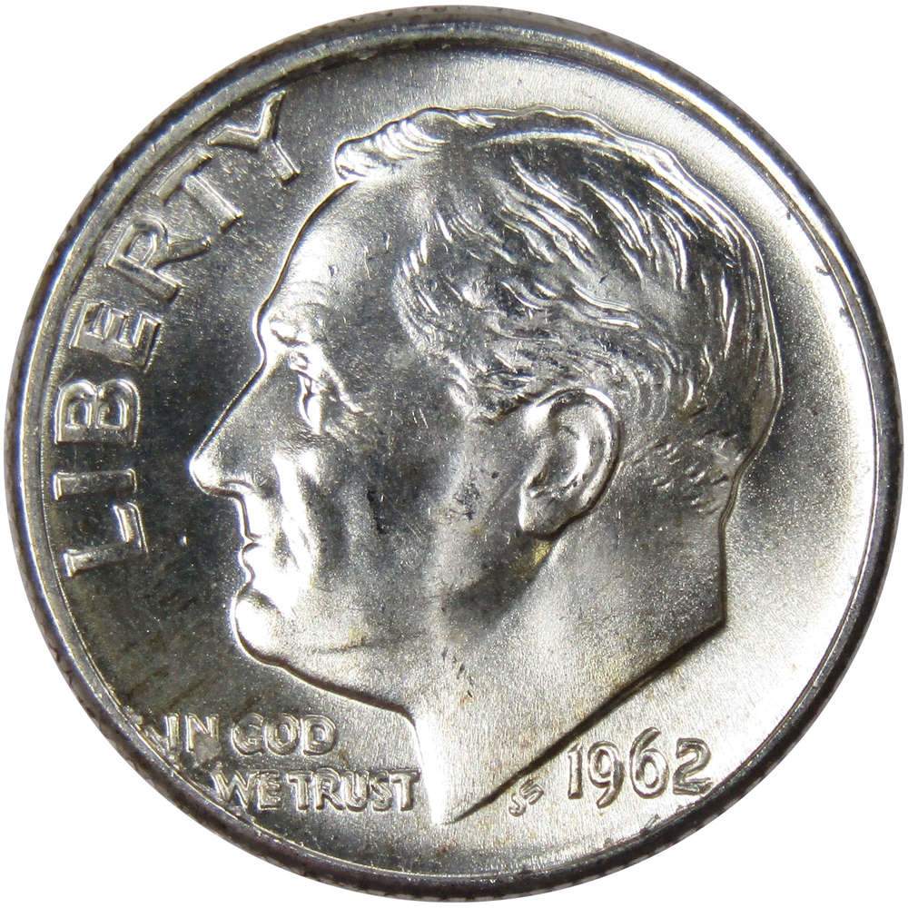 1962 D Roosevelt Silver Dime Uncirculated Mint State 10c Coin