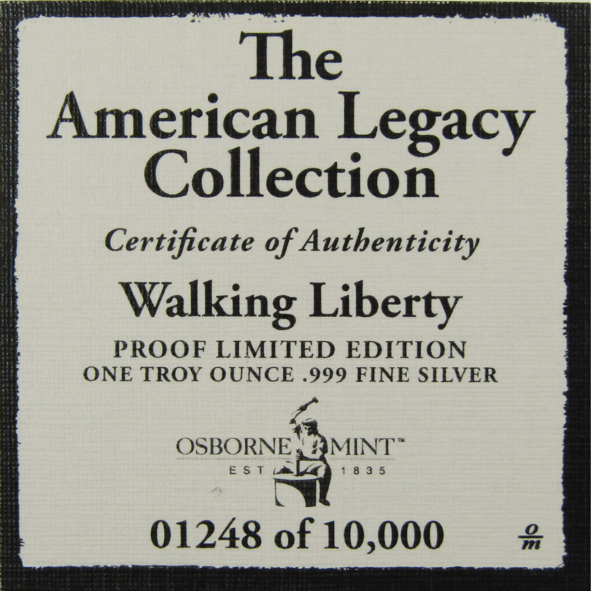 American Legacy Collection Walking Liberty 1 oz .999 Silver Round