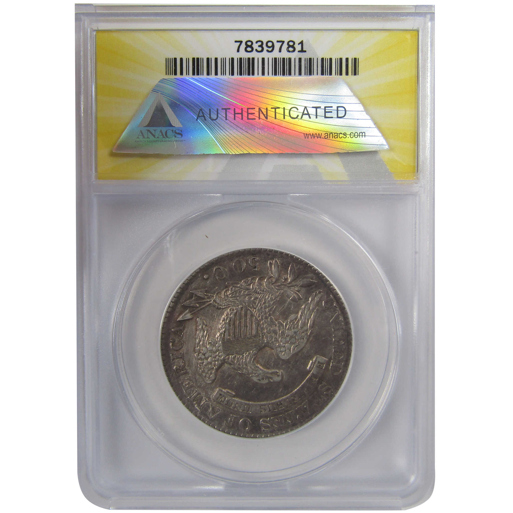 1830 Large 0 Capped Bust Silver 50c EF 45 Details ANACS SKU:I24428