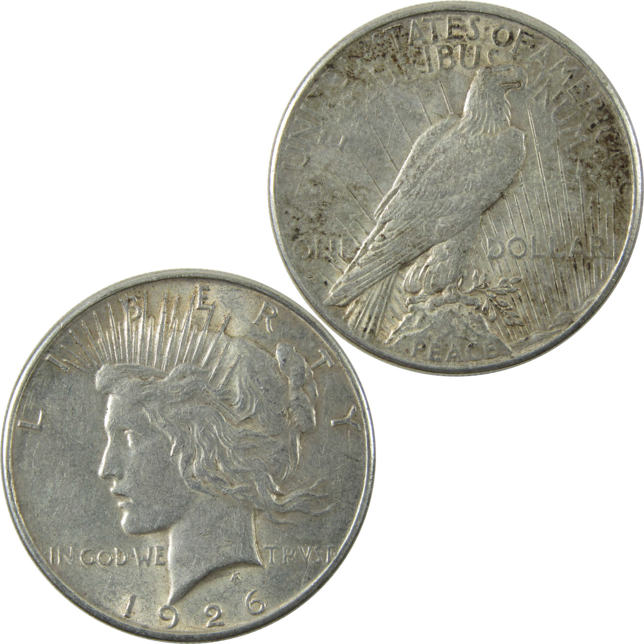 1926 S Peace Dollar AU About Uncirculated Silver $1 Coin SKU:I14215