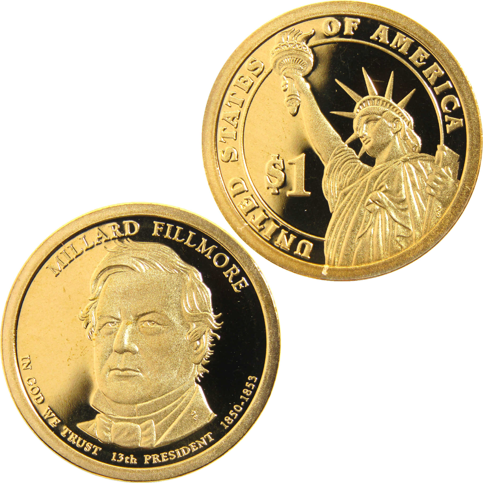 2010 S Millard Fillmore Presidential Dollar Choice Proof 1 Coin