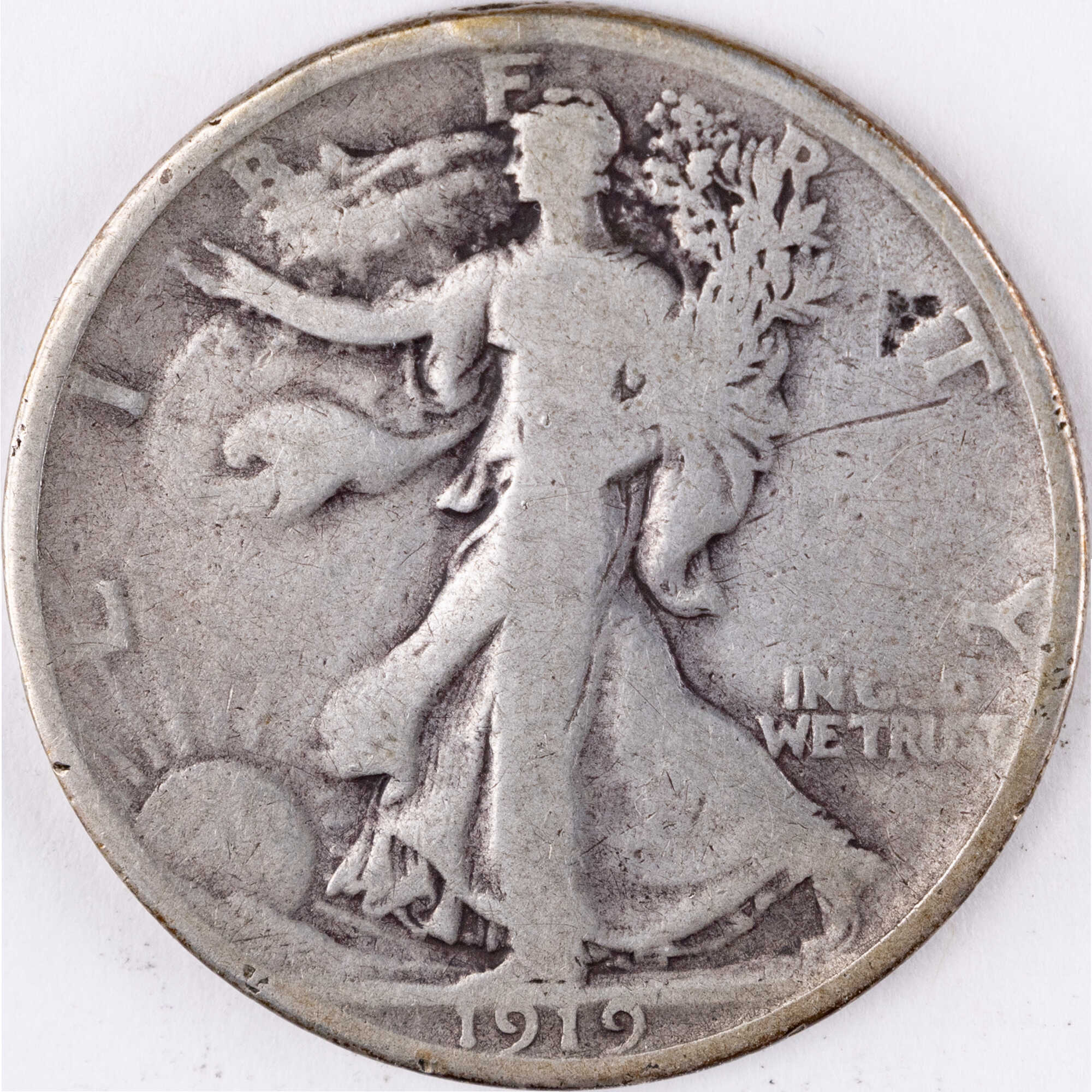 1919 Liberty Walking Half Dollar VG Very Good Silver SKU:I12677