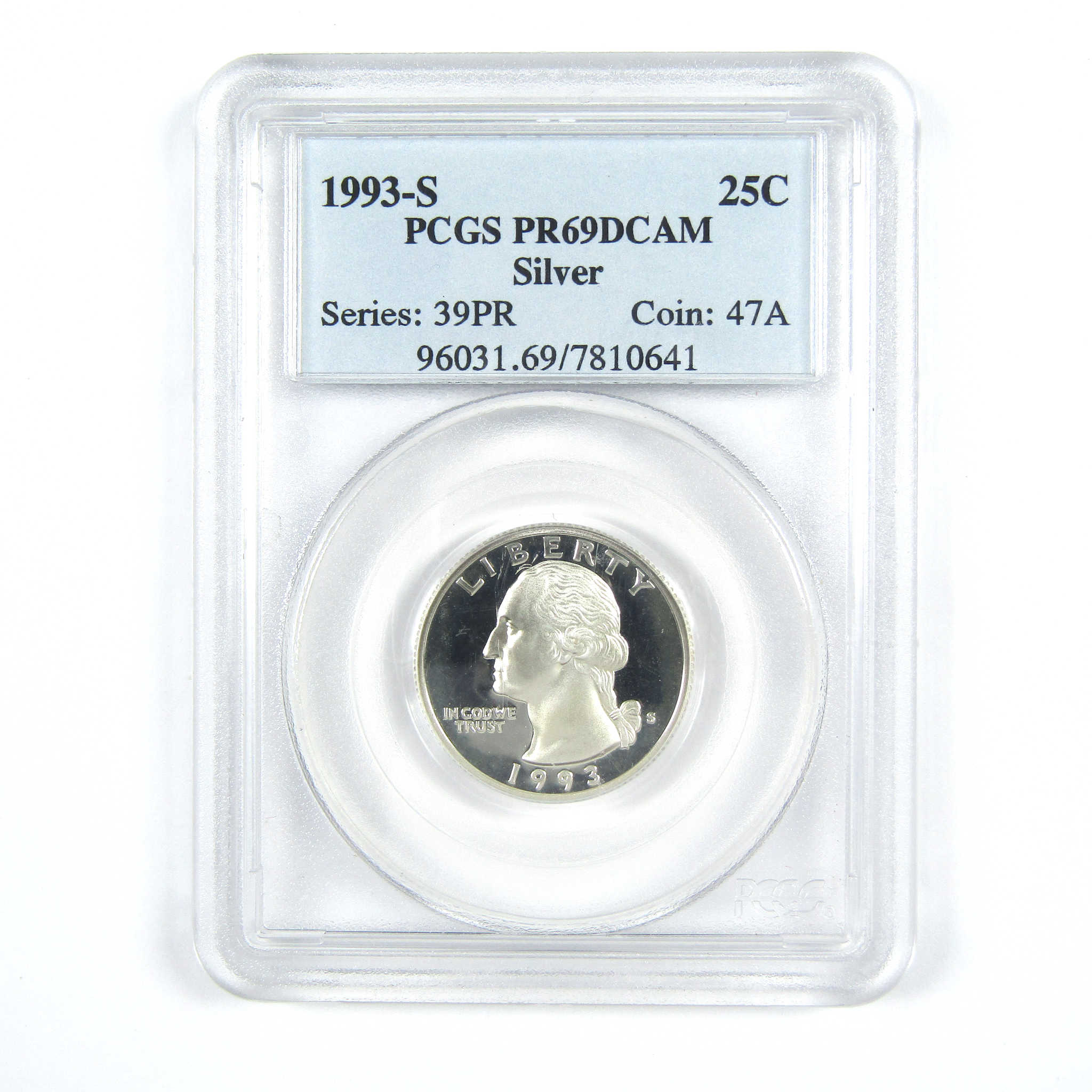 1993 S Washington Quarter PR 69 DCAM Silver Copper-Nickel SKU:CPC7432