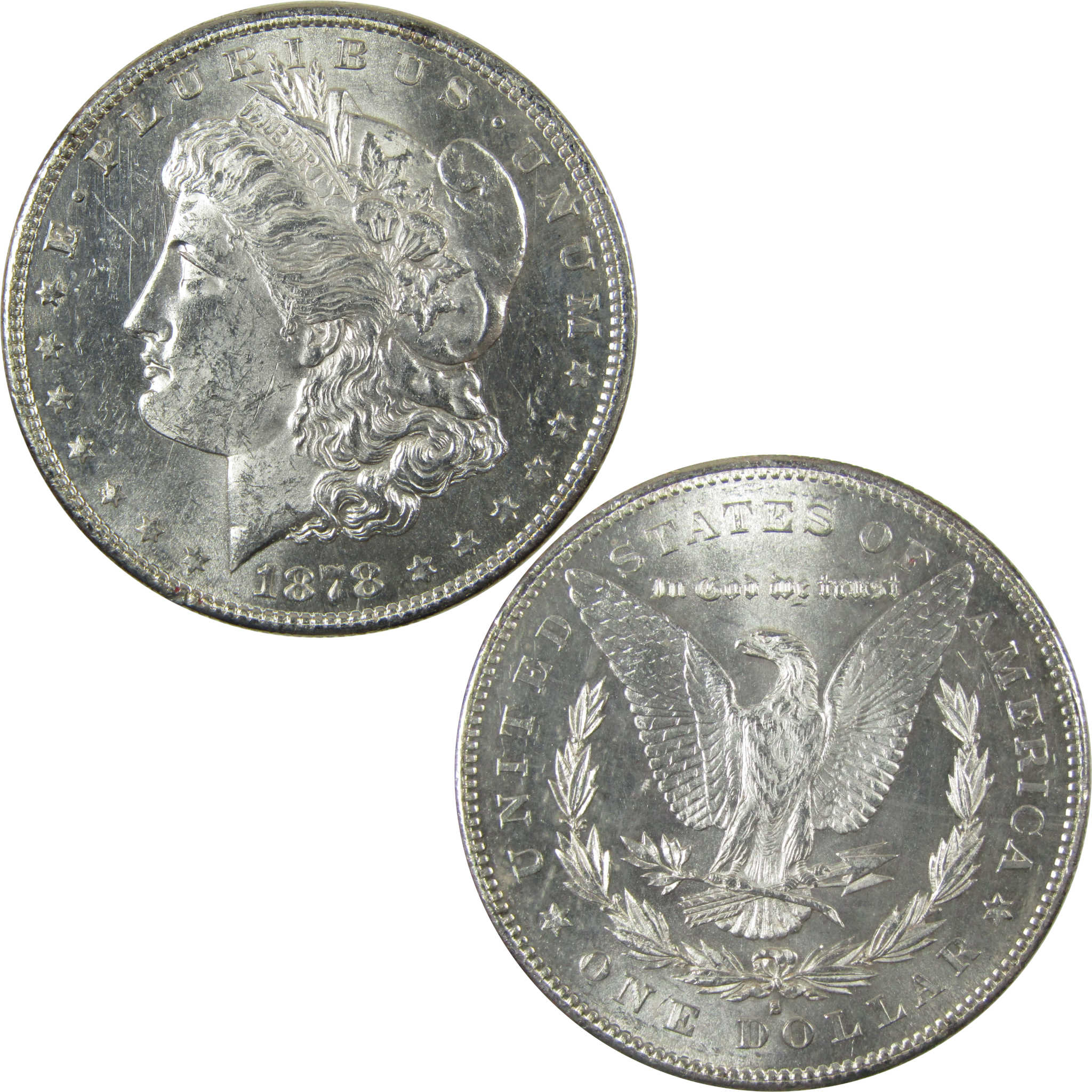 1878 S Morgan Silver Dollar Uncirculated Mint State $1 Coin SKU:I27090