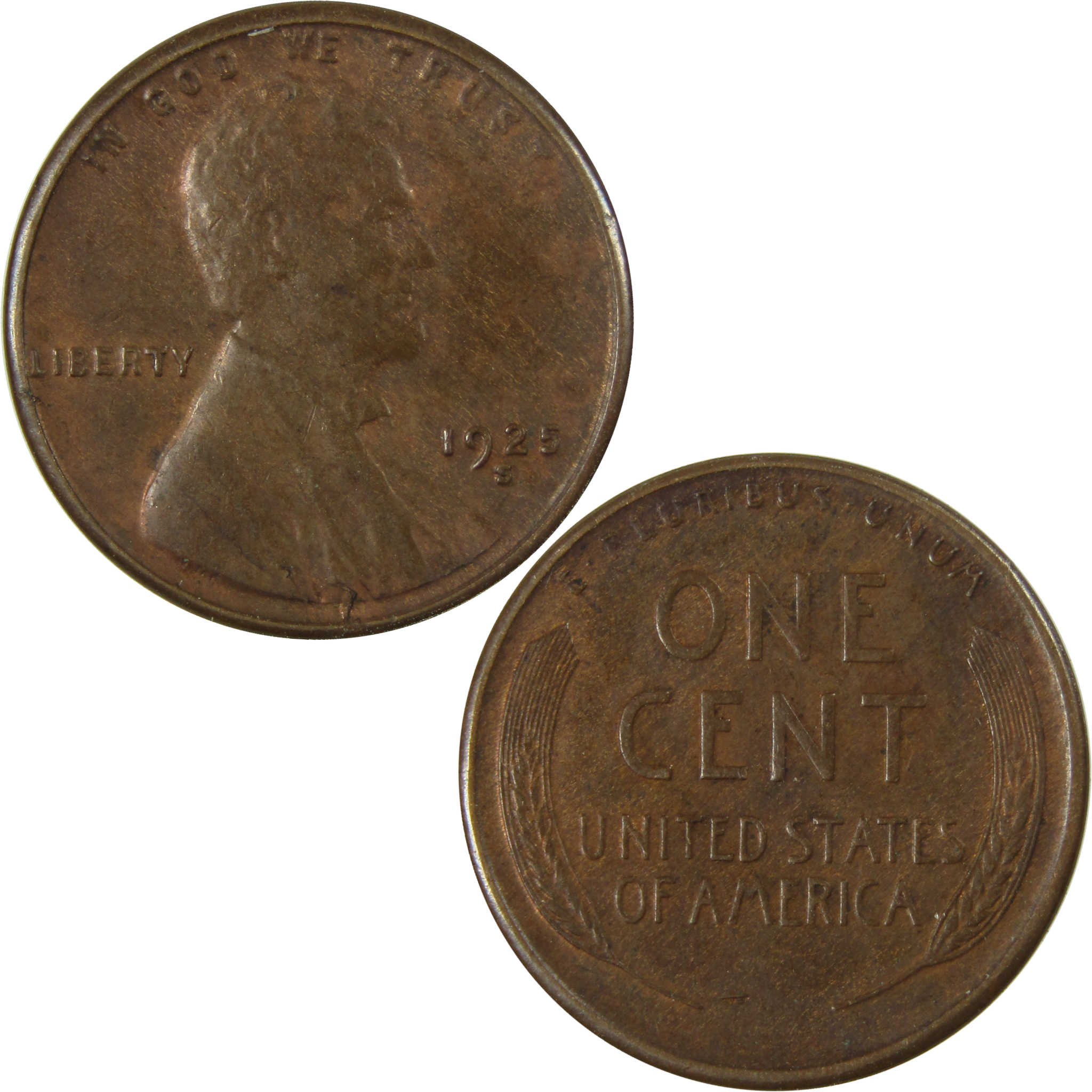 1925 S Lincoln Wheat Cent VF Very Fine Penny 1c Coin SKU:I27011