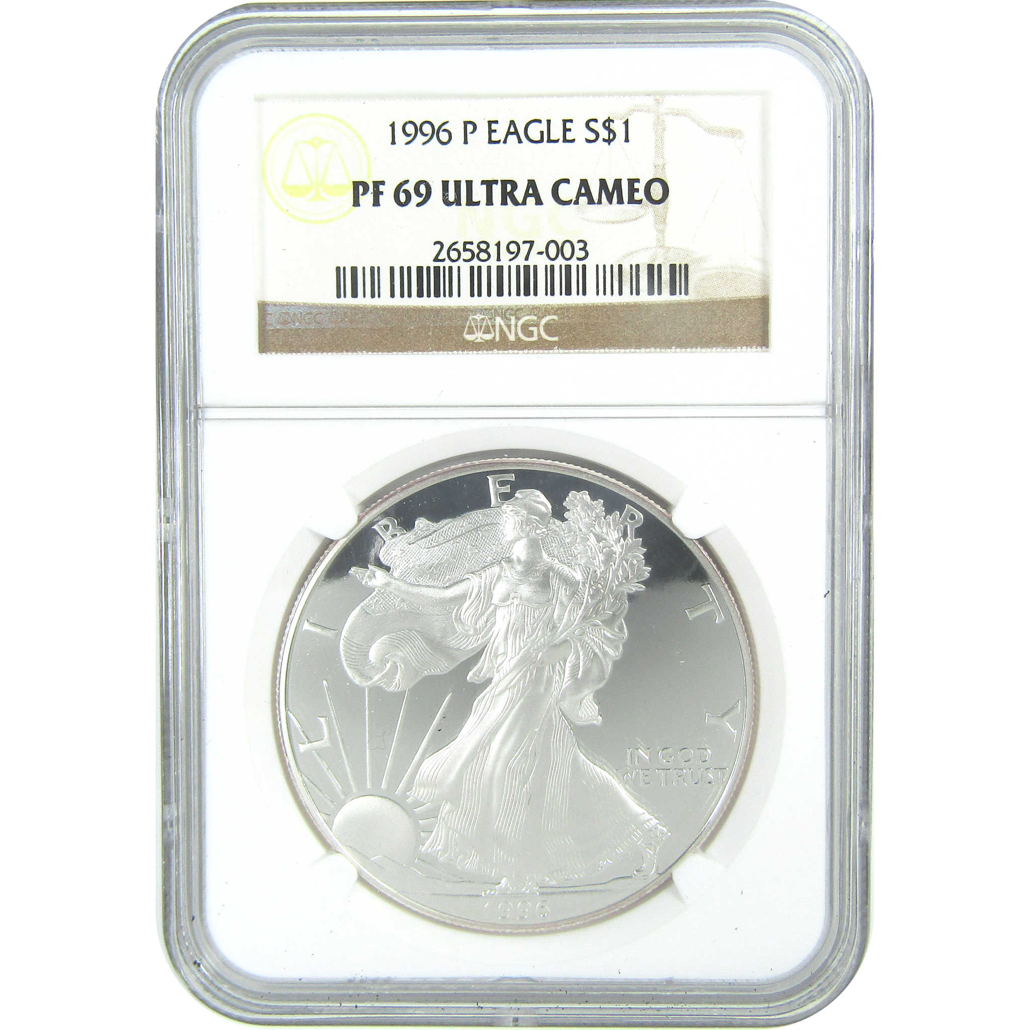 1996 P American Silver Eagle PF 69 UCAM NGC Proof $1 SKU:CPC9582