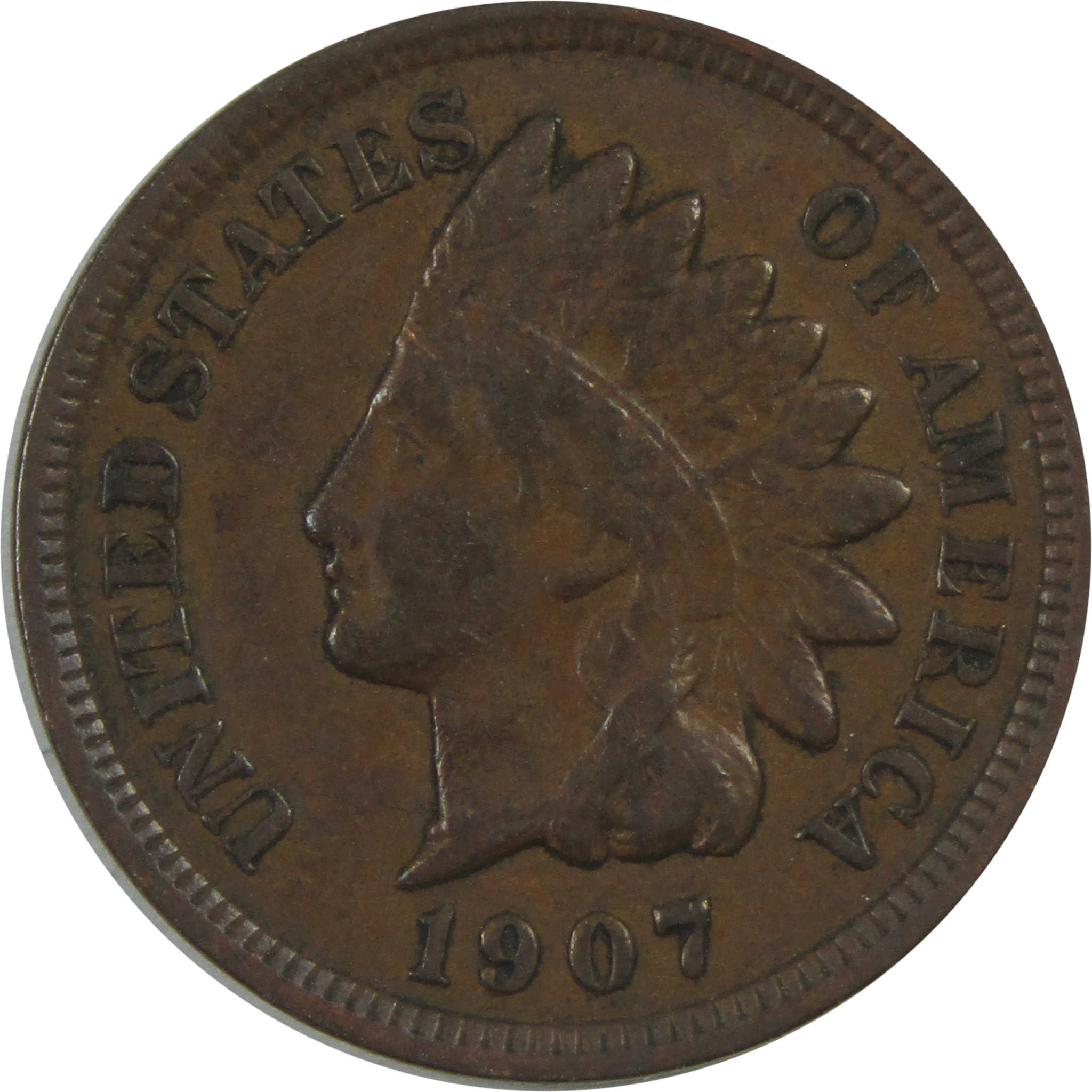 1907 Indian Head Cent VF Very Fine Penny 1c Coin SKU:I15518