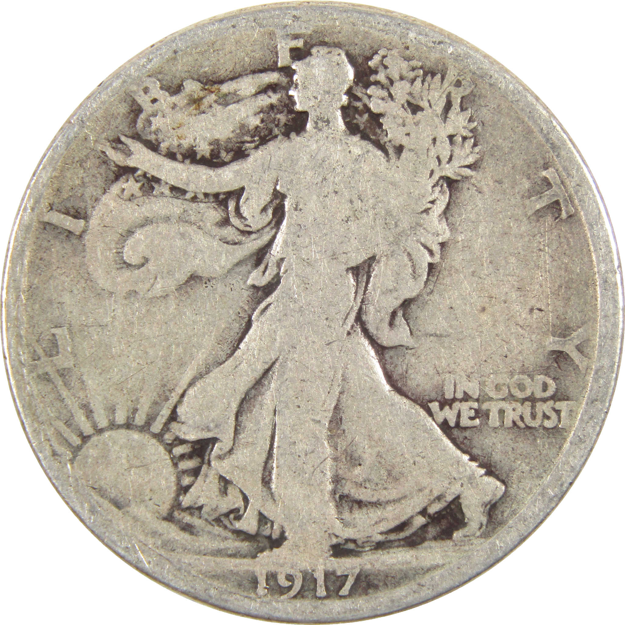 1917 Liberty Walking Half Dollar G Good Silver 50c Coin