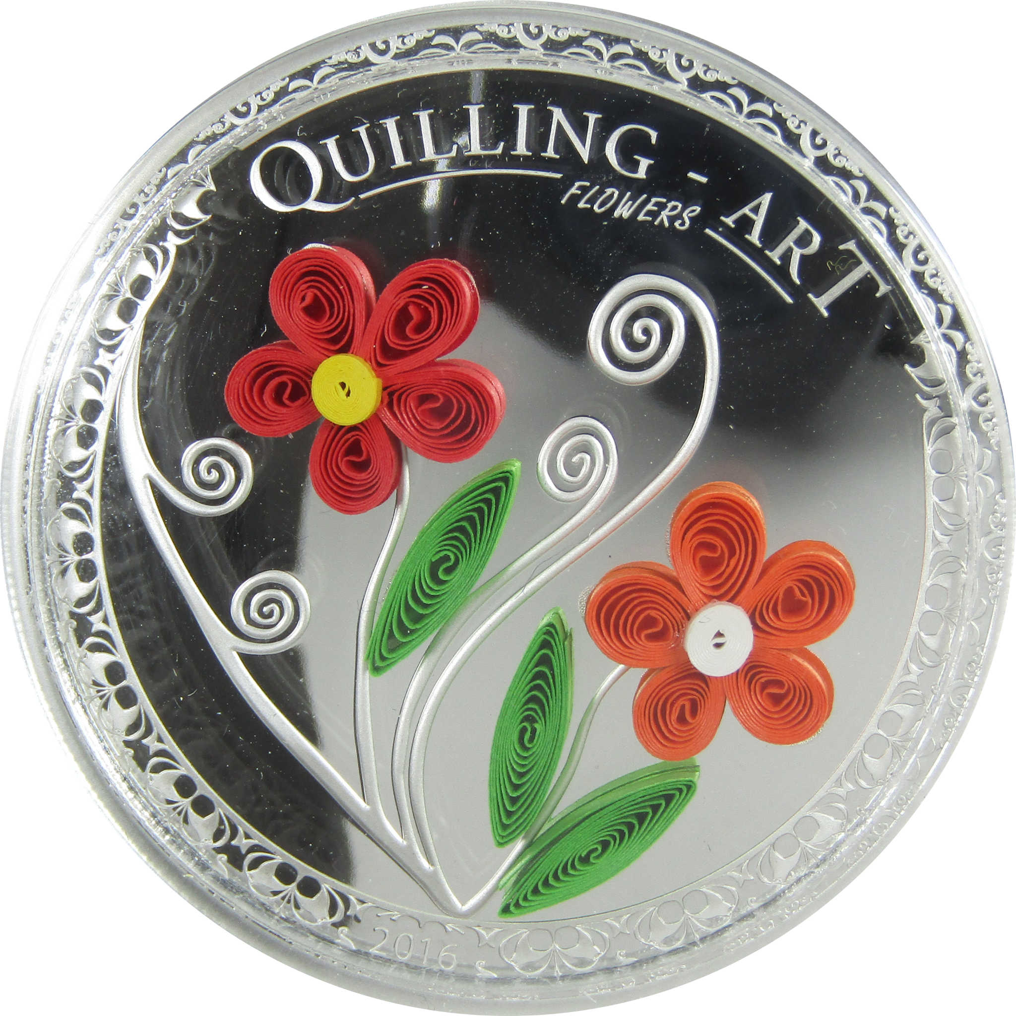 2016 Cook Islands Quilling Art Flowers .999 Silver Proof SKU:CPC8995