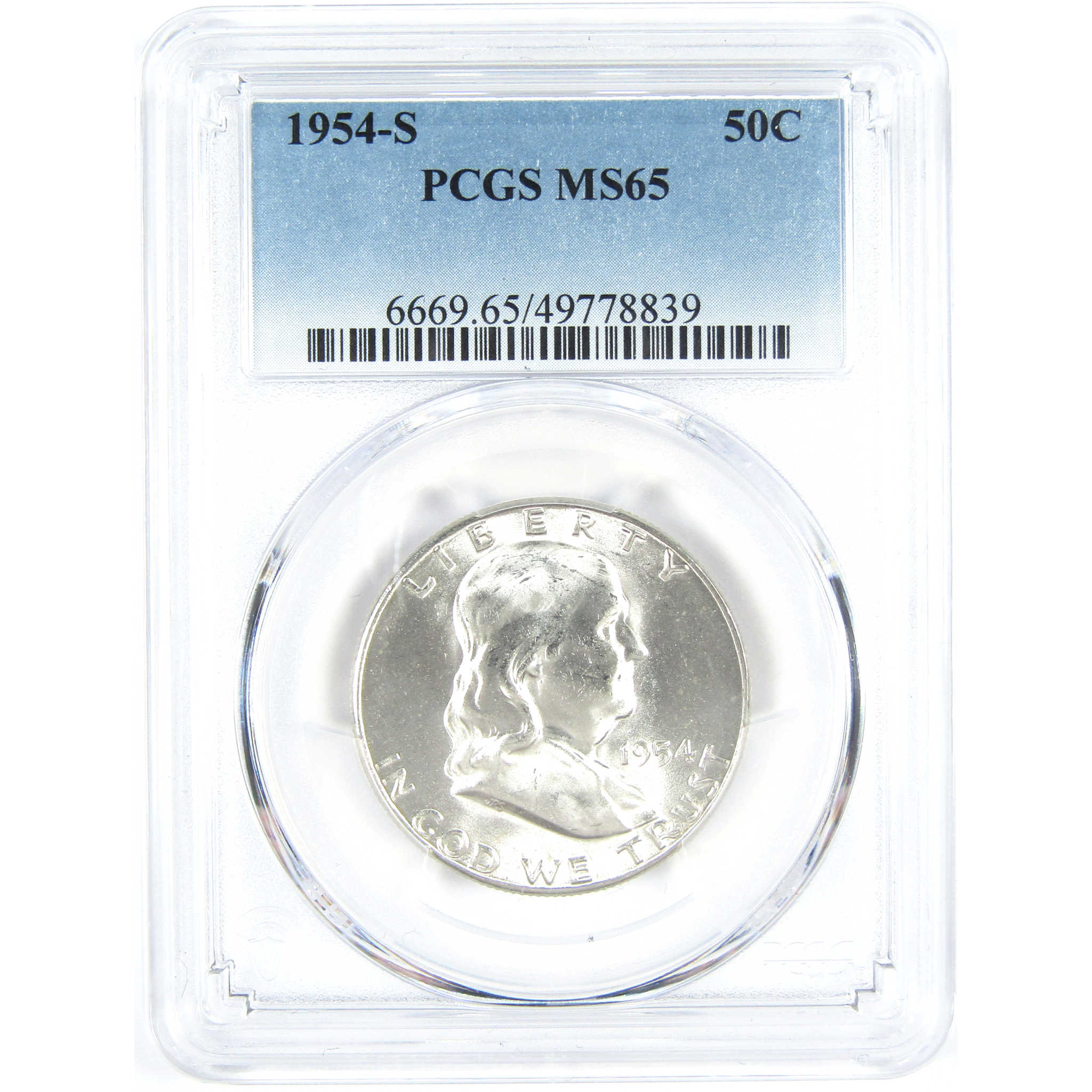 1954 S Franklin Half Dollar MS 65 PCGS Silver 50c Unc Coin SKU:I15236