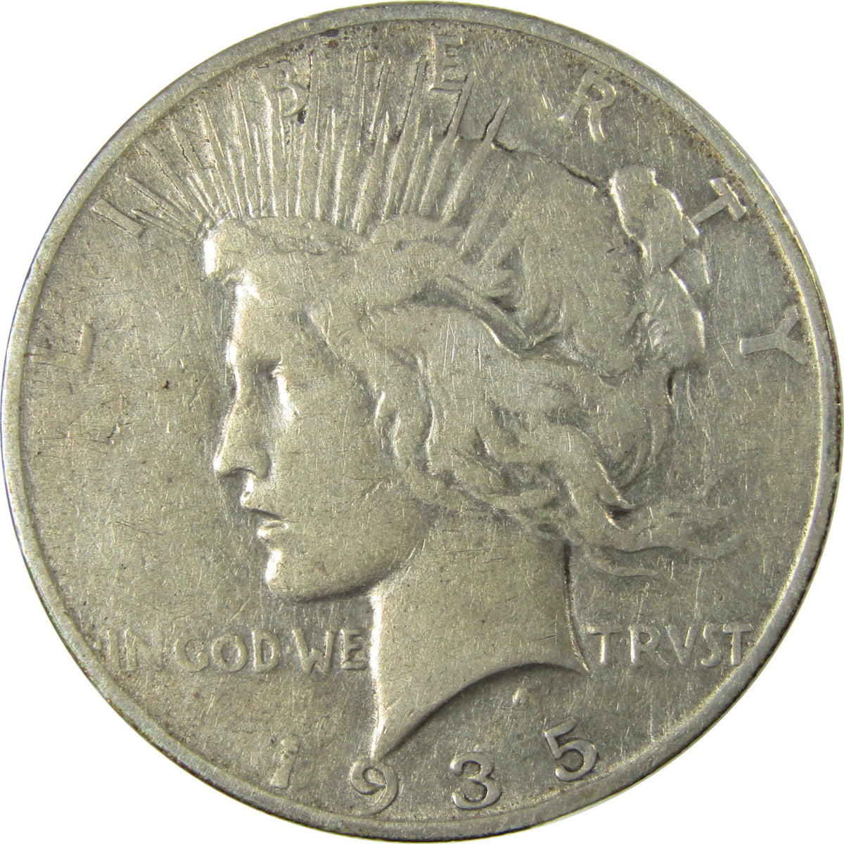 1935 S Peace Silver Dollar F Fine Details $1 Coin SKU:I28111