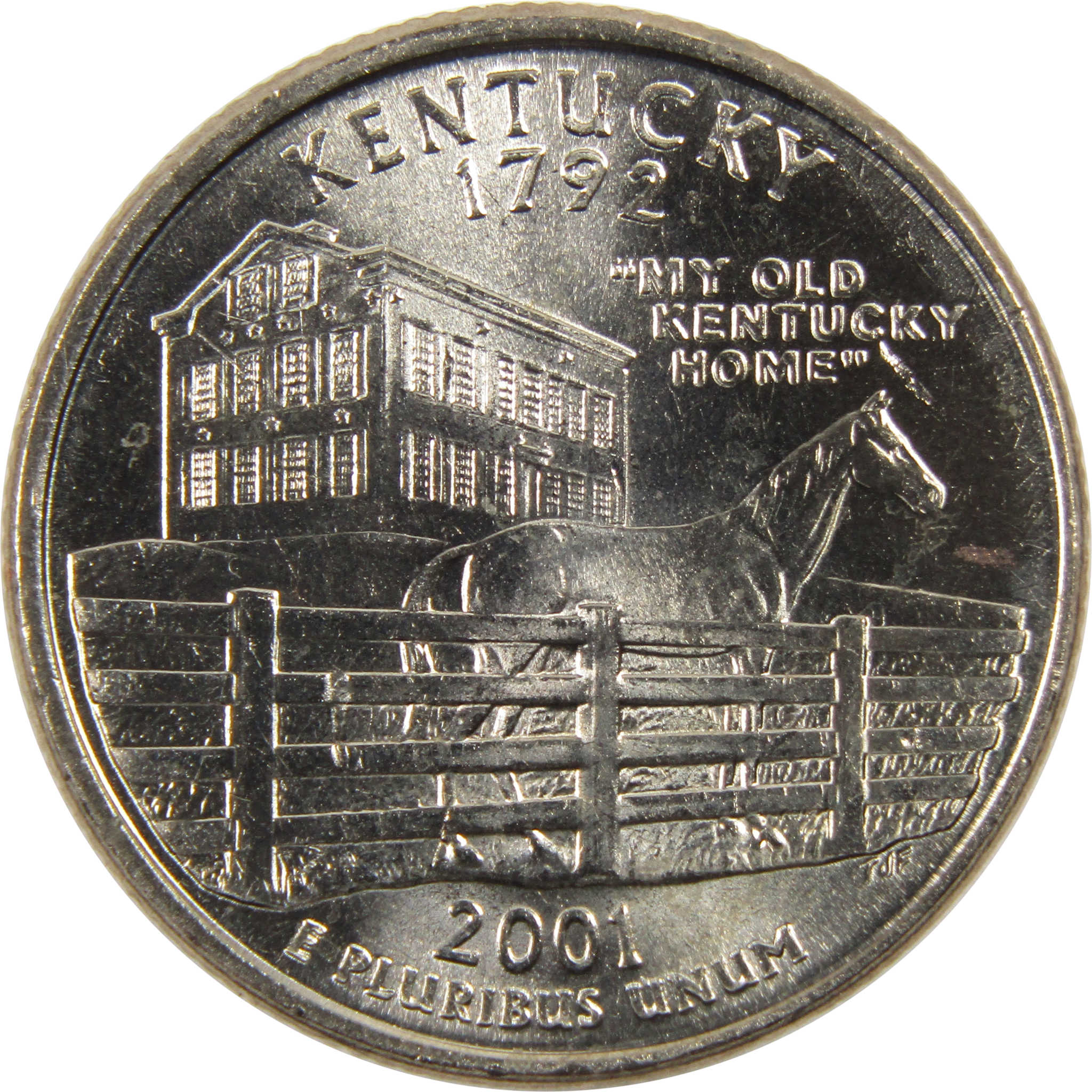 2001 P Kentucky State Quarter BU Uncirculated Clad 25c Coin