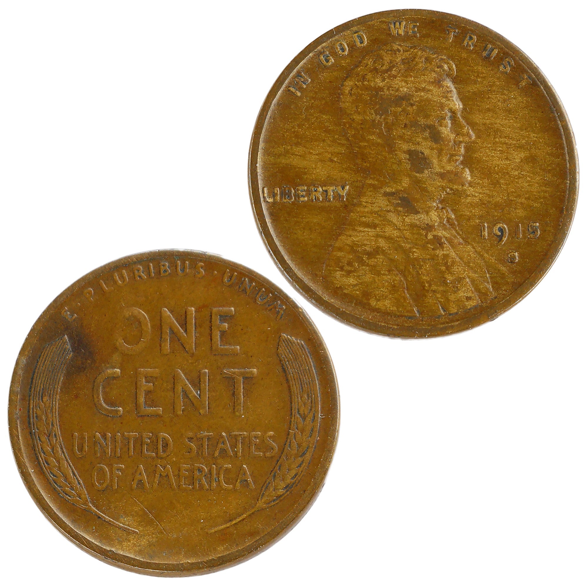 1915 S Lincoln Wheat Cent VF Very Fine Penny 1c Coin SKU:I12000