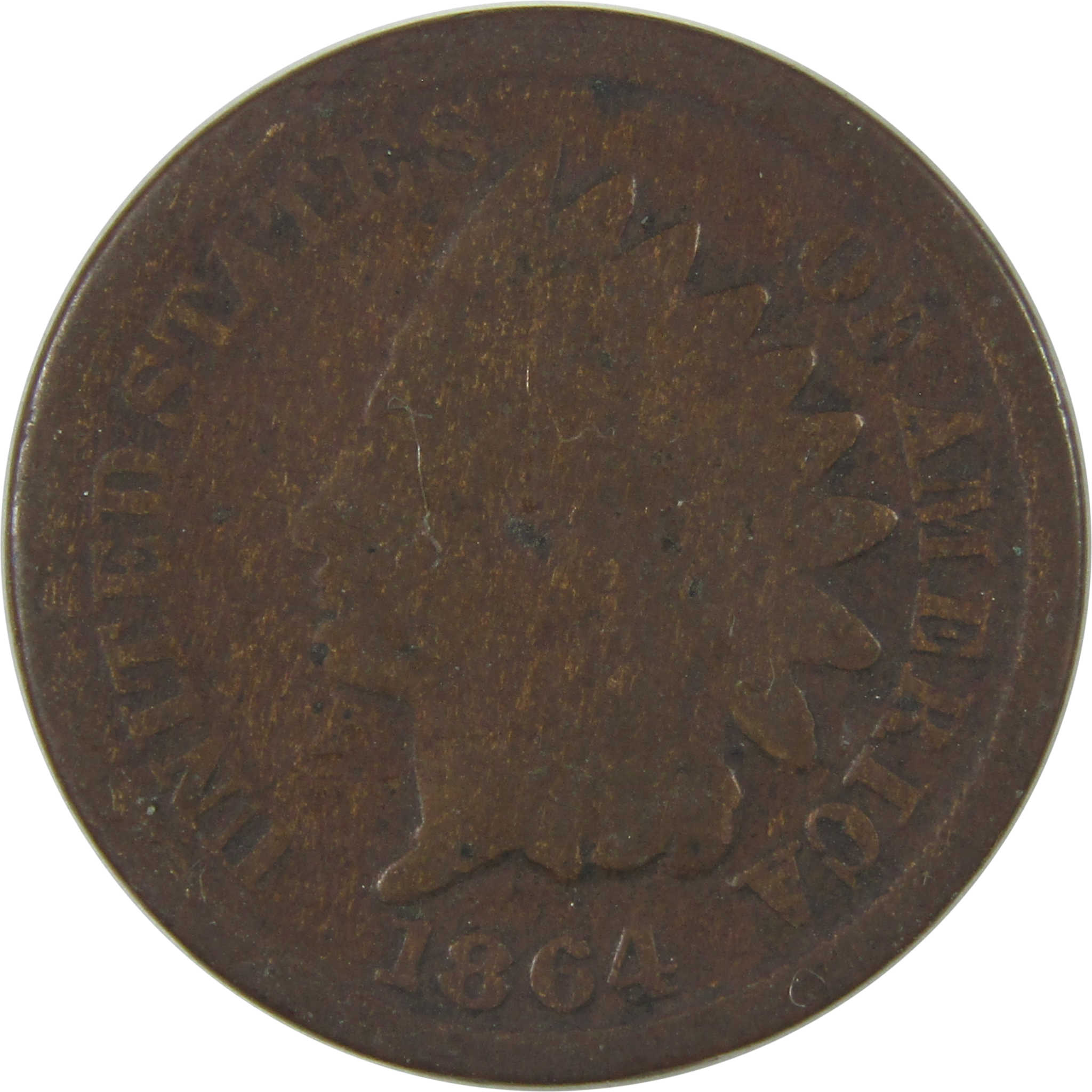 1864 Indian Head Cent G Good Bronze Penny 1c Coin SKU:I23256