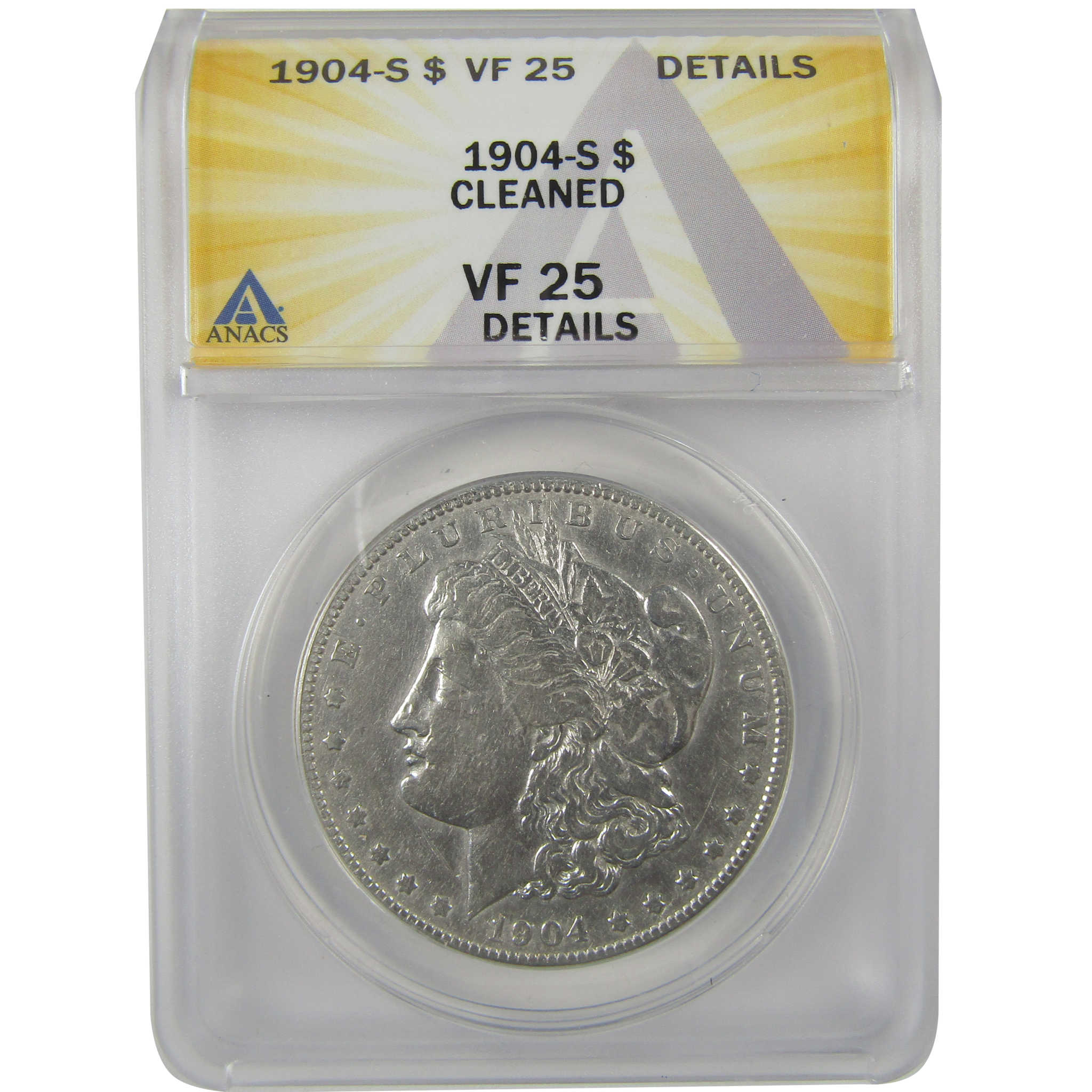 1904 S Morgan Dollar VF 25 Details ANACS Silver $1 Coin SKU:I21132 - Morgan coin - Morgan silver dollar - Morgan silver dollar for sale - Profile Coins &amp; Collectibles