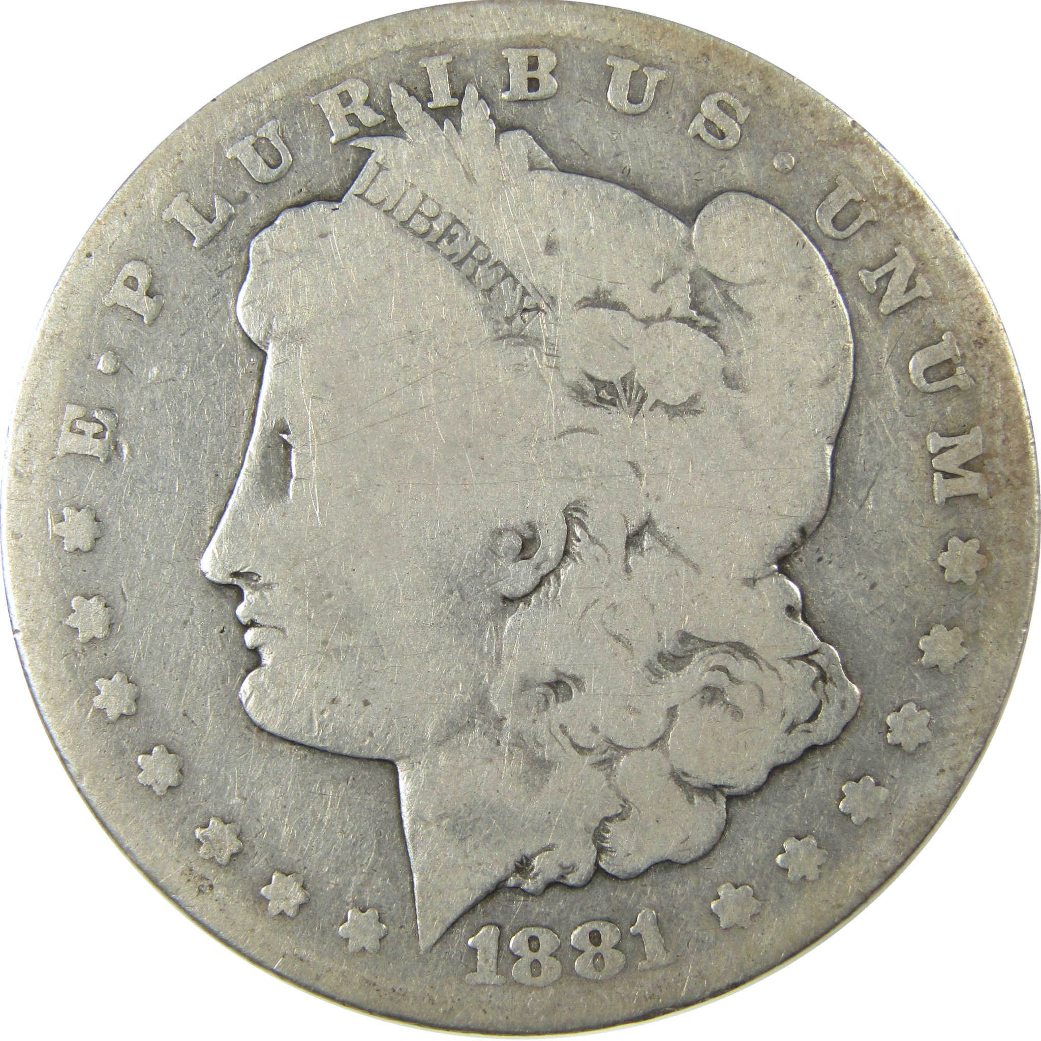 1881 CC Morgan Silver Dollar VG Very Good Details $1 Coin SKU:CP1589