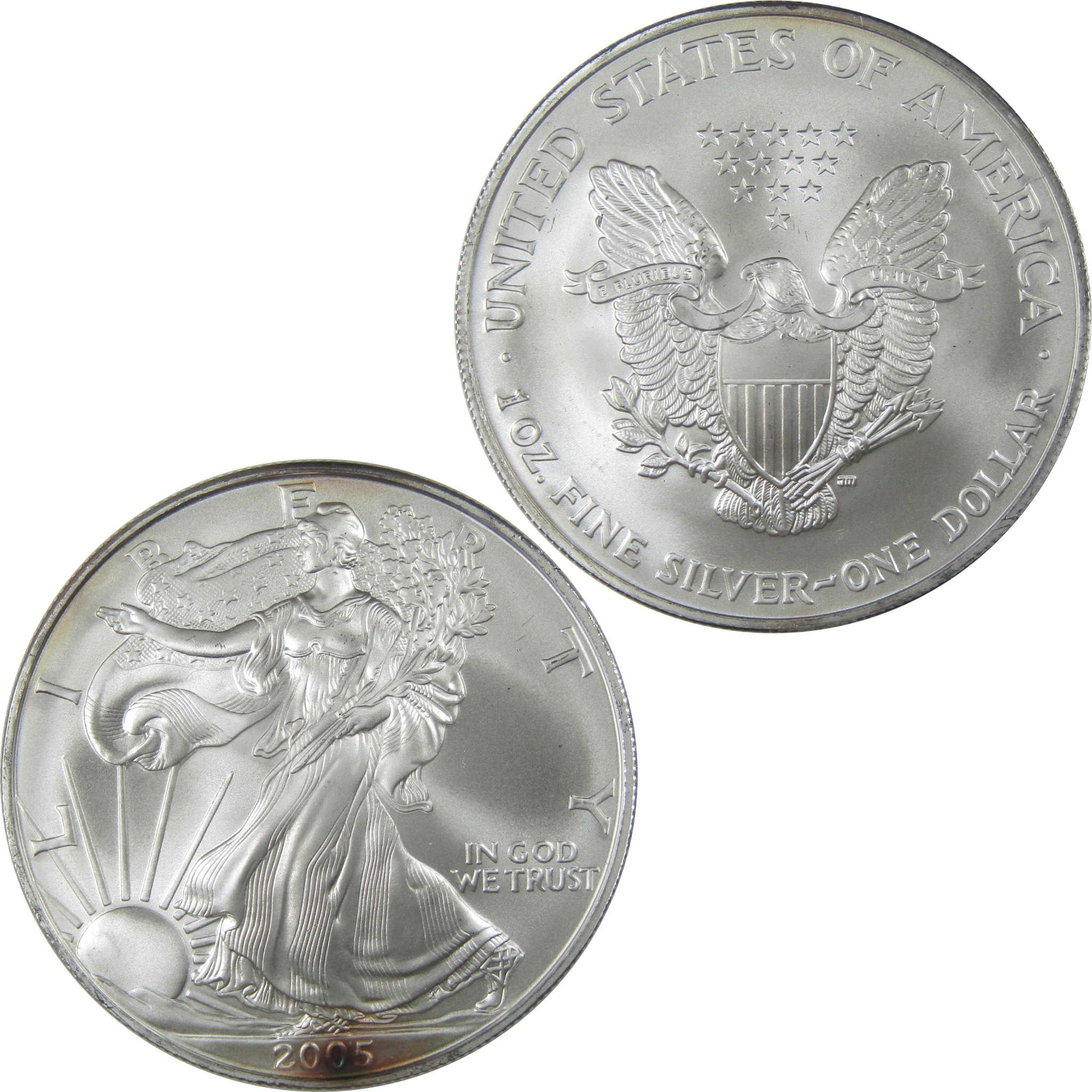 2005 American Silver Eagle Uncirculated Bullion Toned SKU:I24263