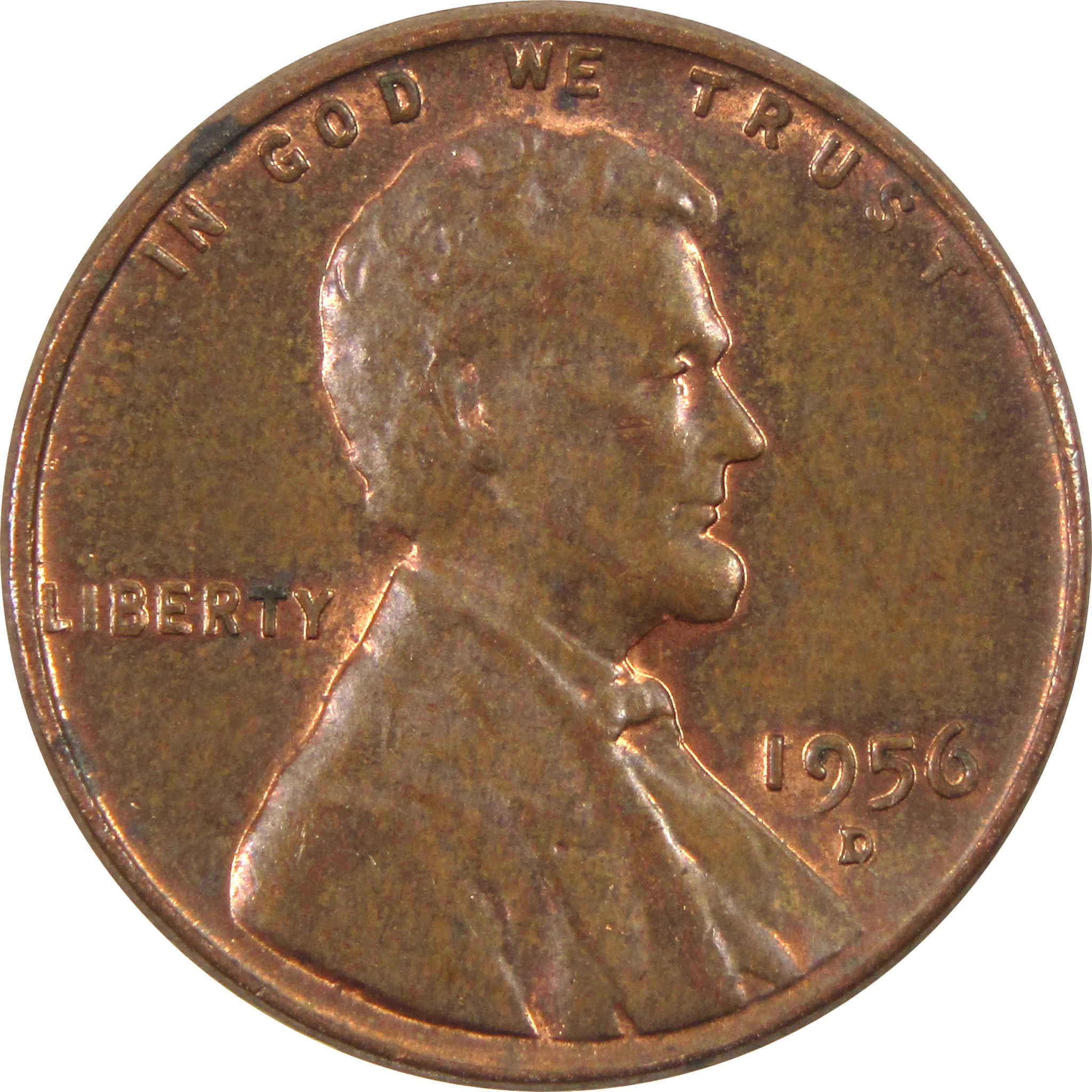 1956 D Lincoln Wheat Cent AG About Good Penny 1c Coin