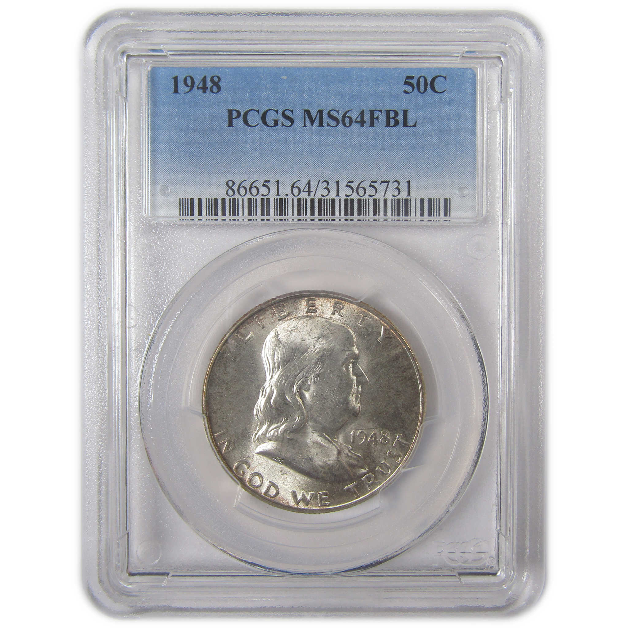 1948 Franklin Half Dollar MS 64 FBL PCGS Silver 50c Coin SKU:CPC9892