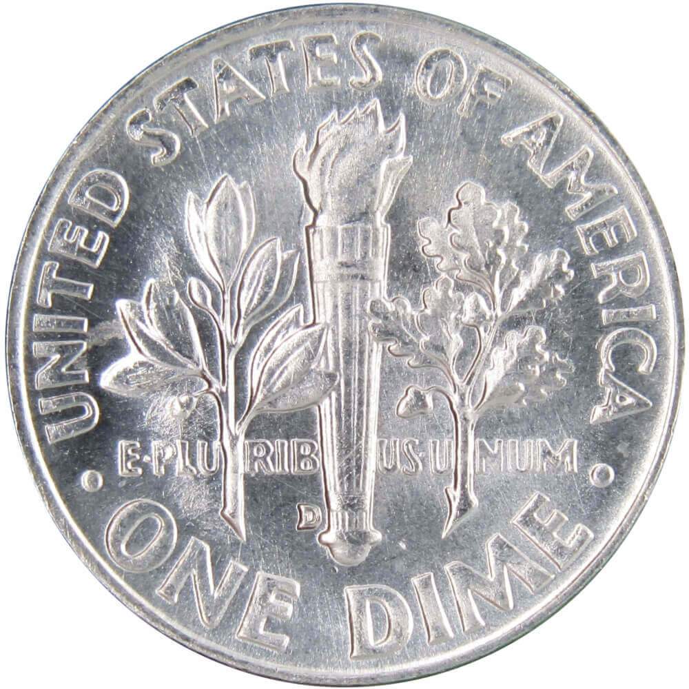 1954 D Roosevelt Silver Dime Uncirculated Mint State 10c Coin