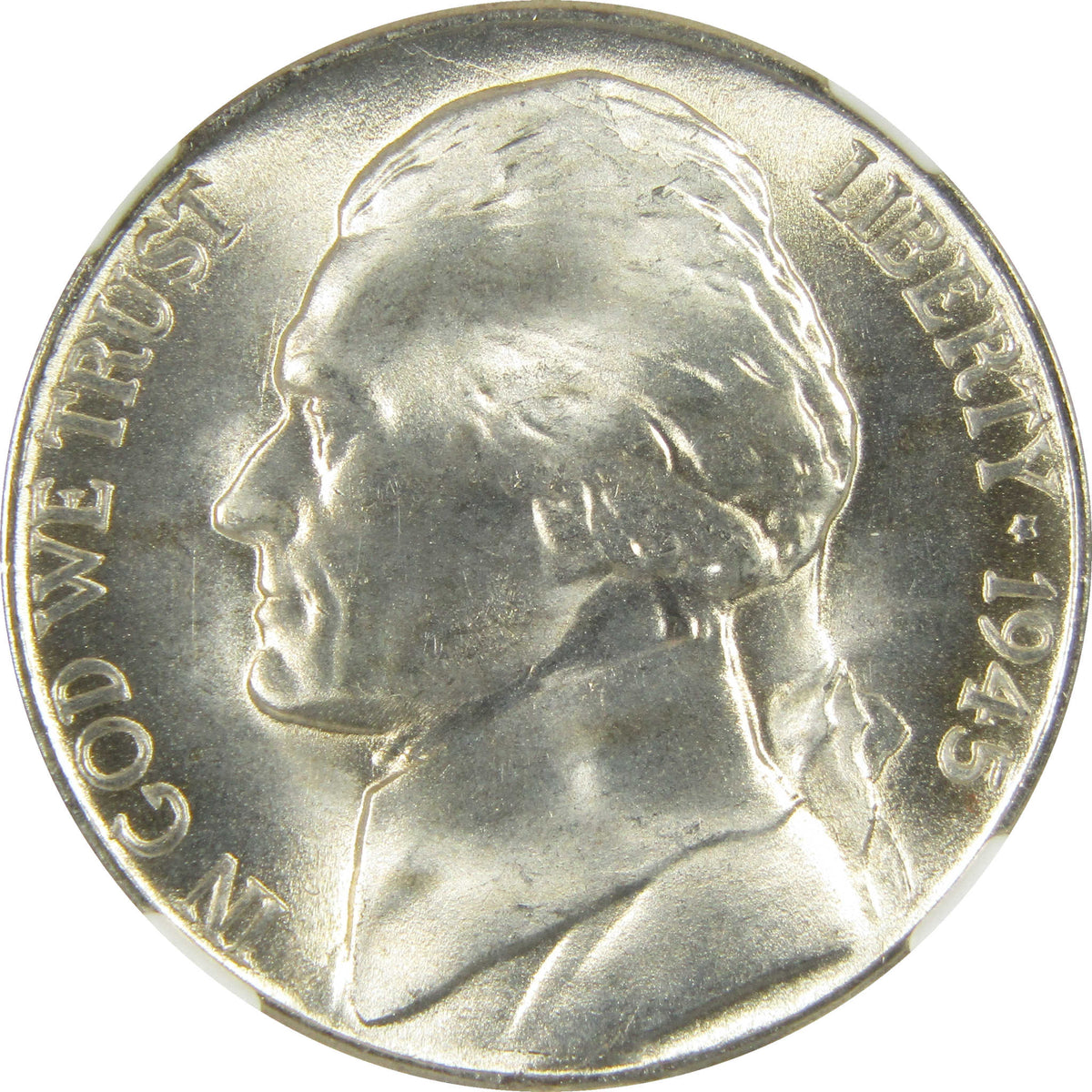 1945 D Jefferson Wartime Silver Nickel MS 67 5FS NGC Coin SKU:I28721
