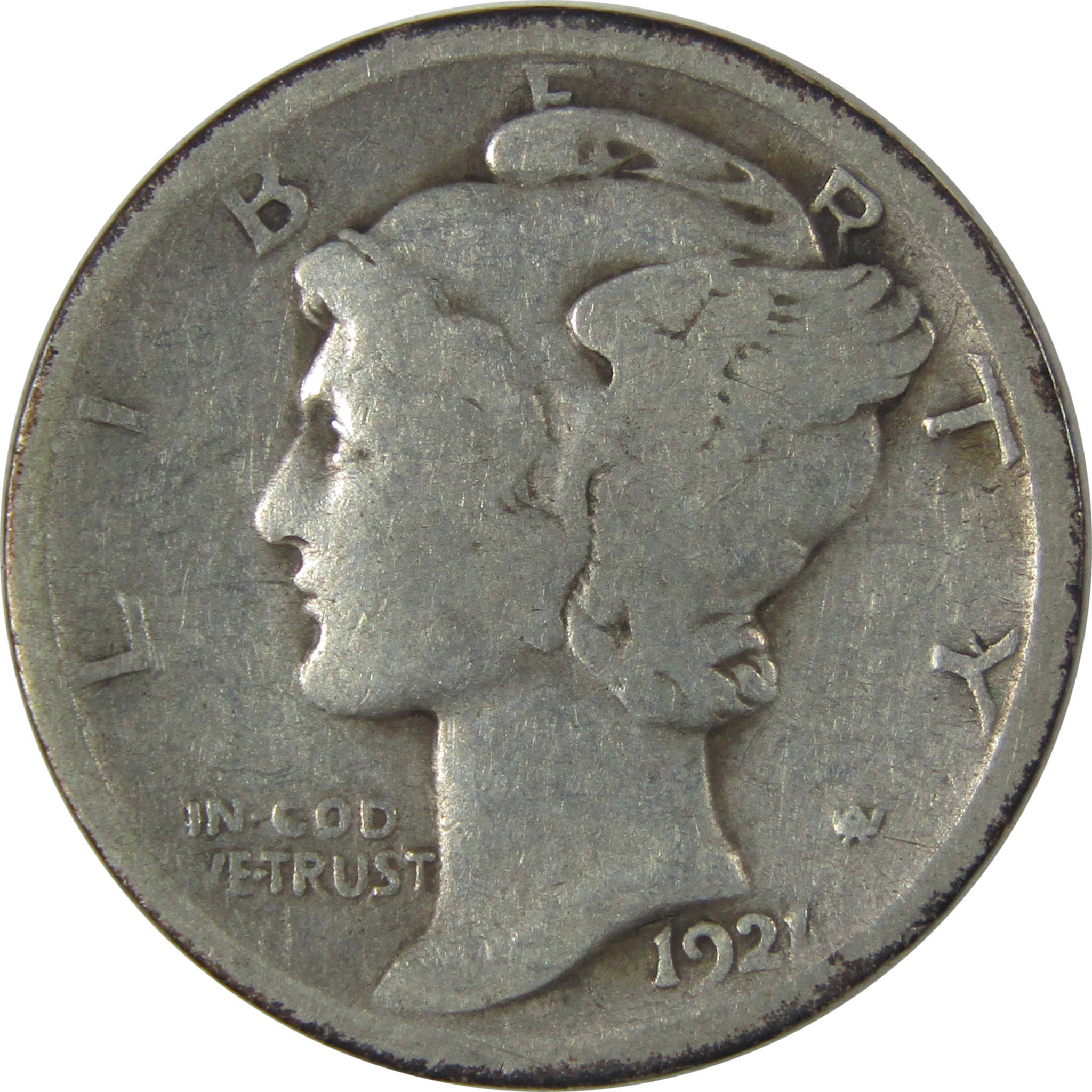 1921 Mercury Dime G Good Silver 10c Coin SKU:I22754